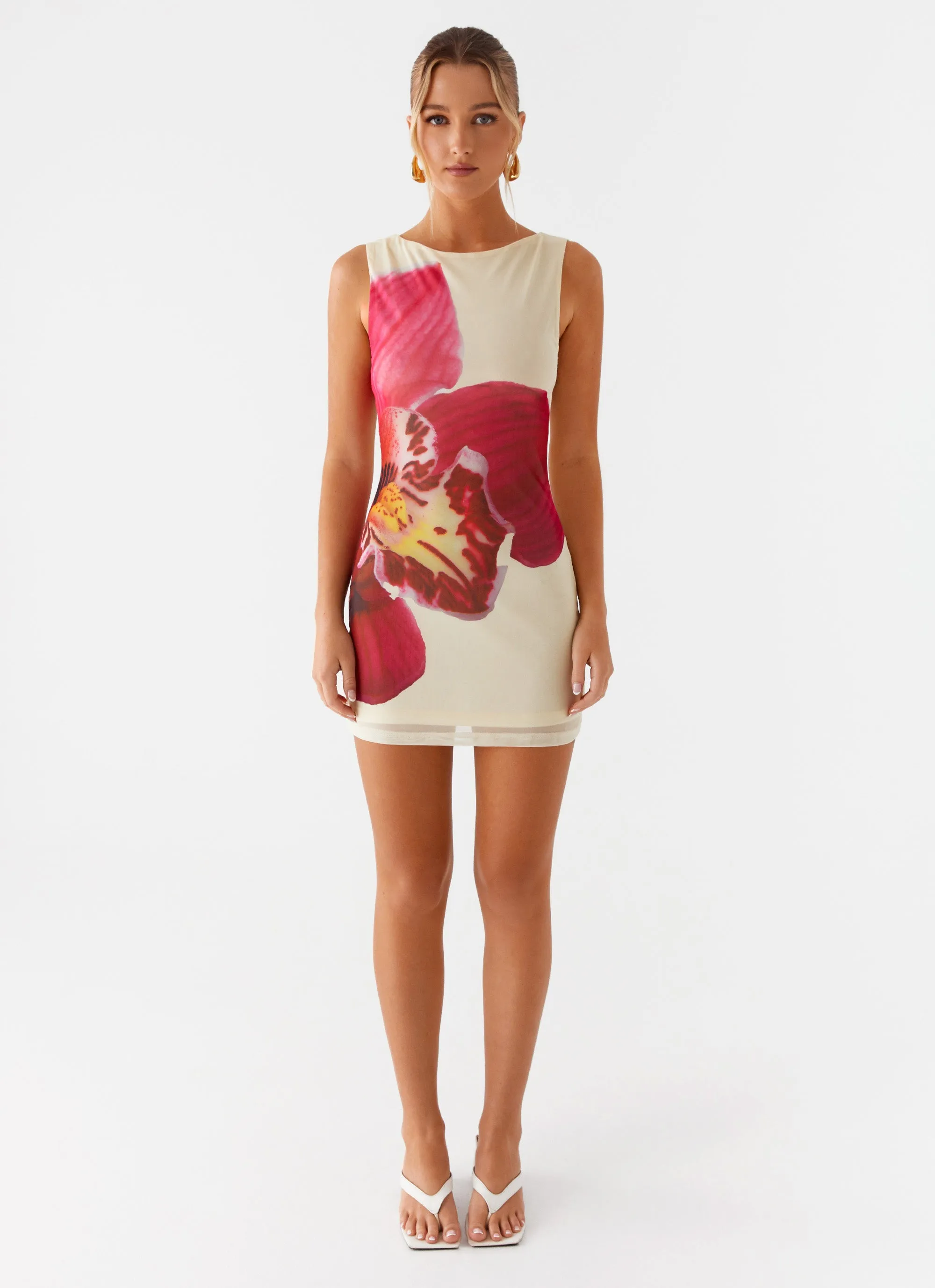 Print Mix Happy Hour Mini Dress - Yellow