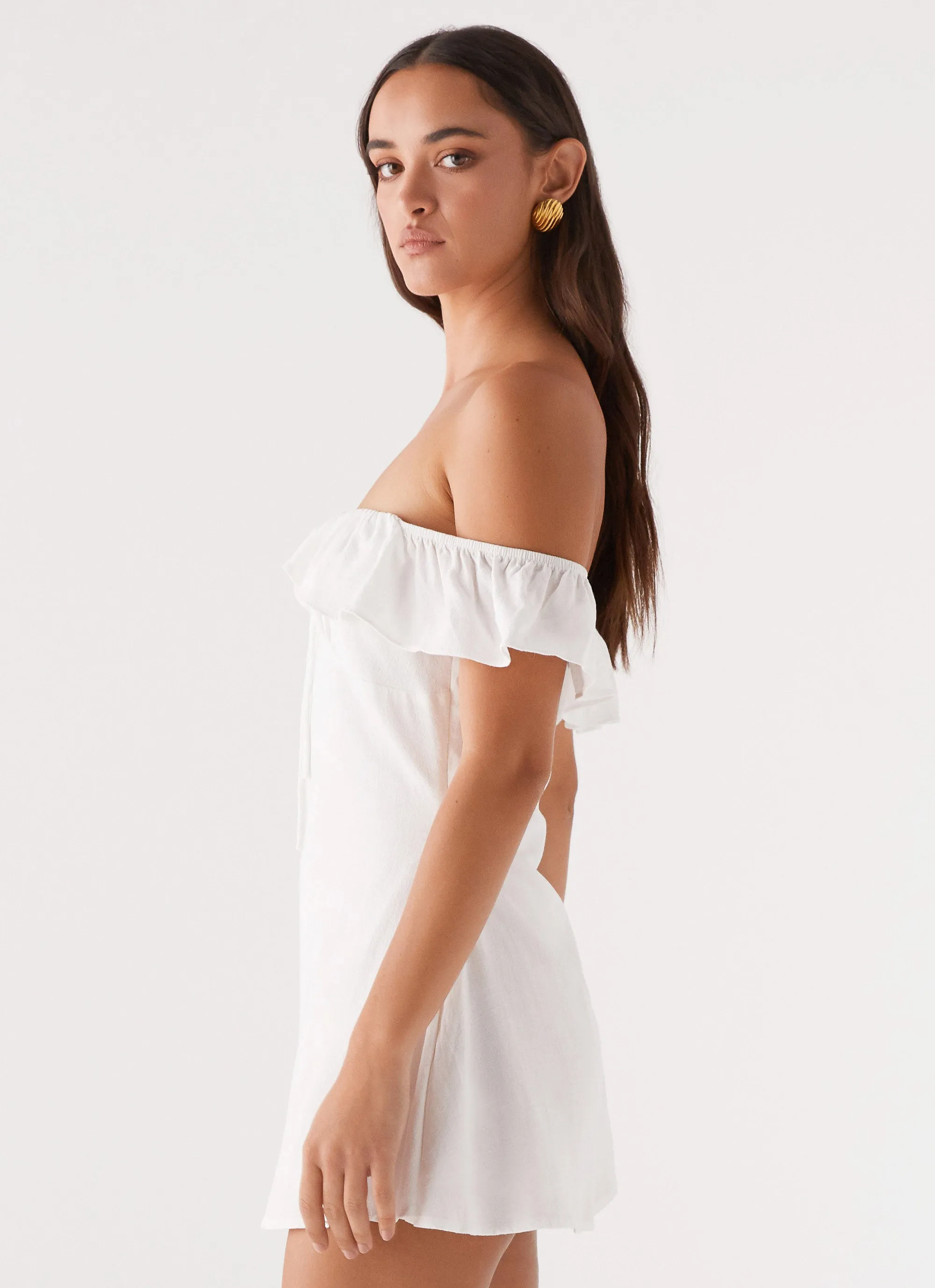 Vibrant Flow Heritage Brand Texas Sun Linen Mini Dress - White