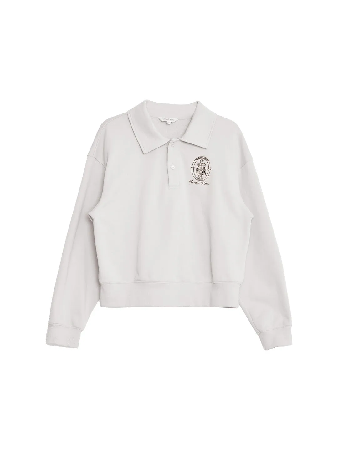 Daleyza Polo Collar 100% Cotton Sweatshirt All Season Wear Fabric