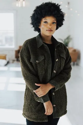 Dallas Button Down Shacket DurableDoubleLayeredHem AllPurposeWear