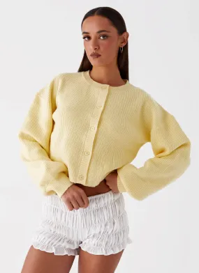 Daphne Knit Cardigan - Butter Yellow Climate Responsive Textile
