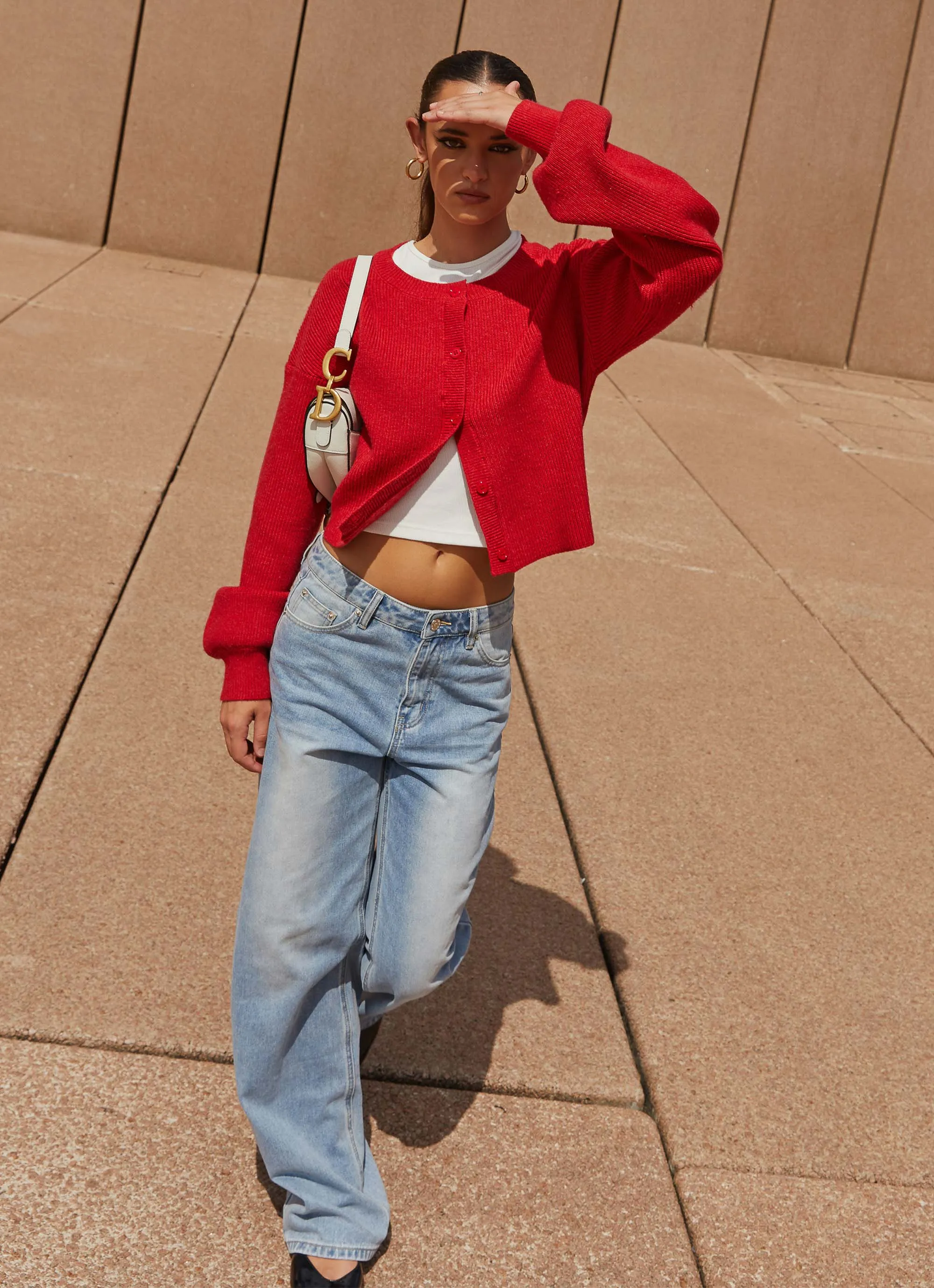 Daphne Knit Cardigan - Cherry Sleek Comfort