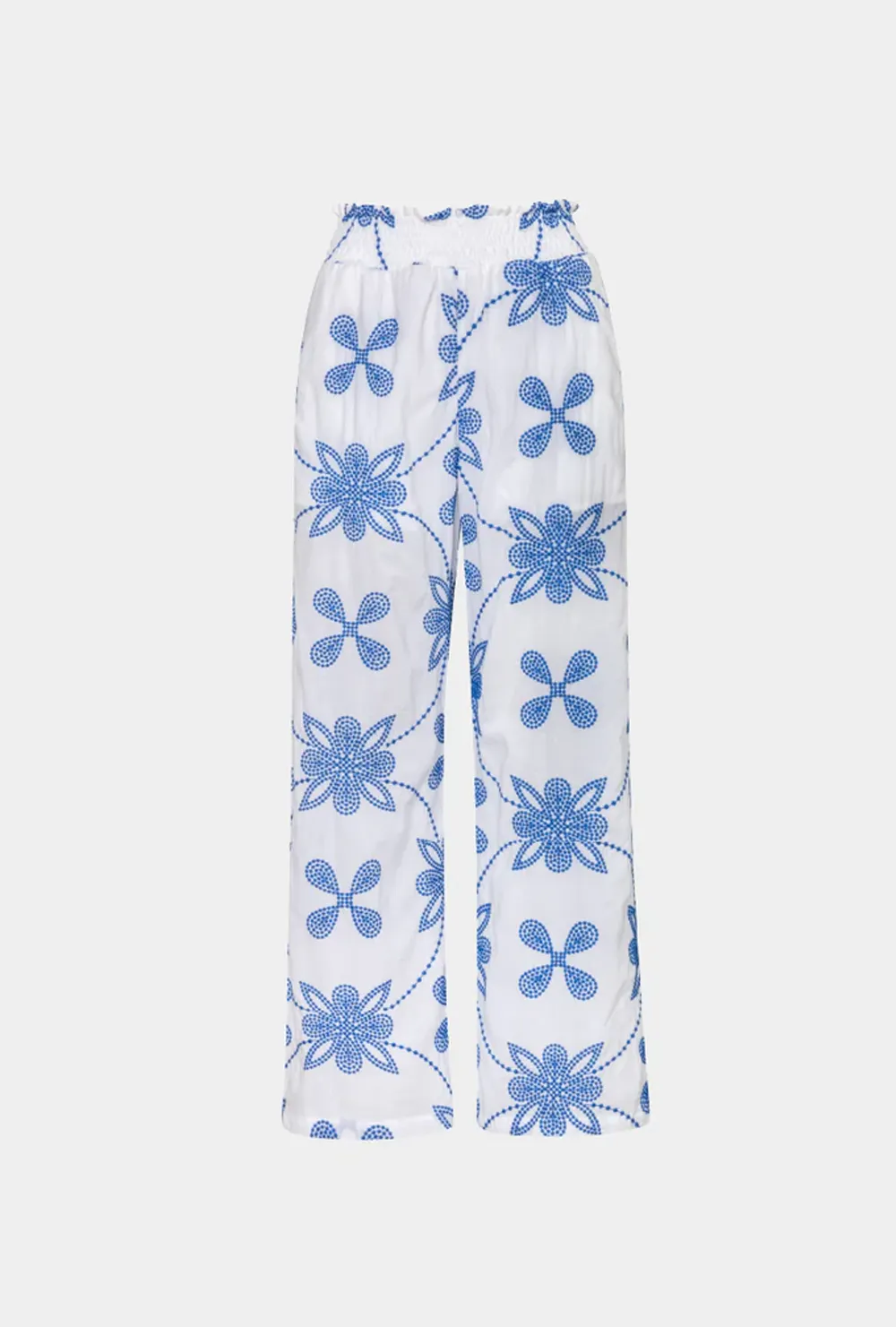 DAPHNE PANTS WHITE/BLUE Odor Control Fabric Minimal Edge