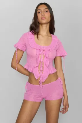 Workout Gear Anti Cling Technology Knit Side Tie Short