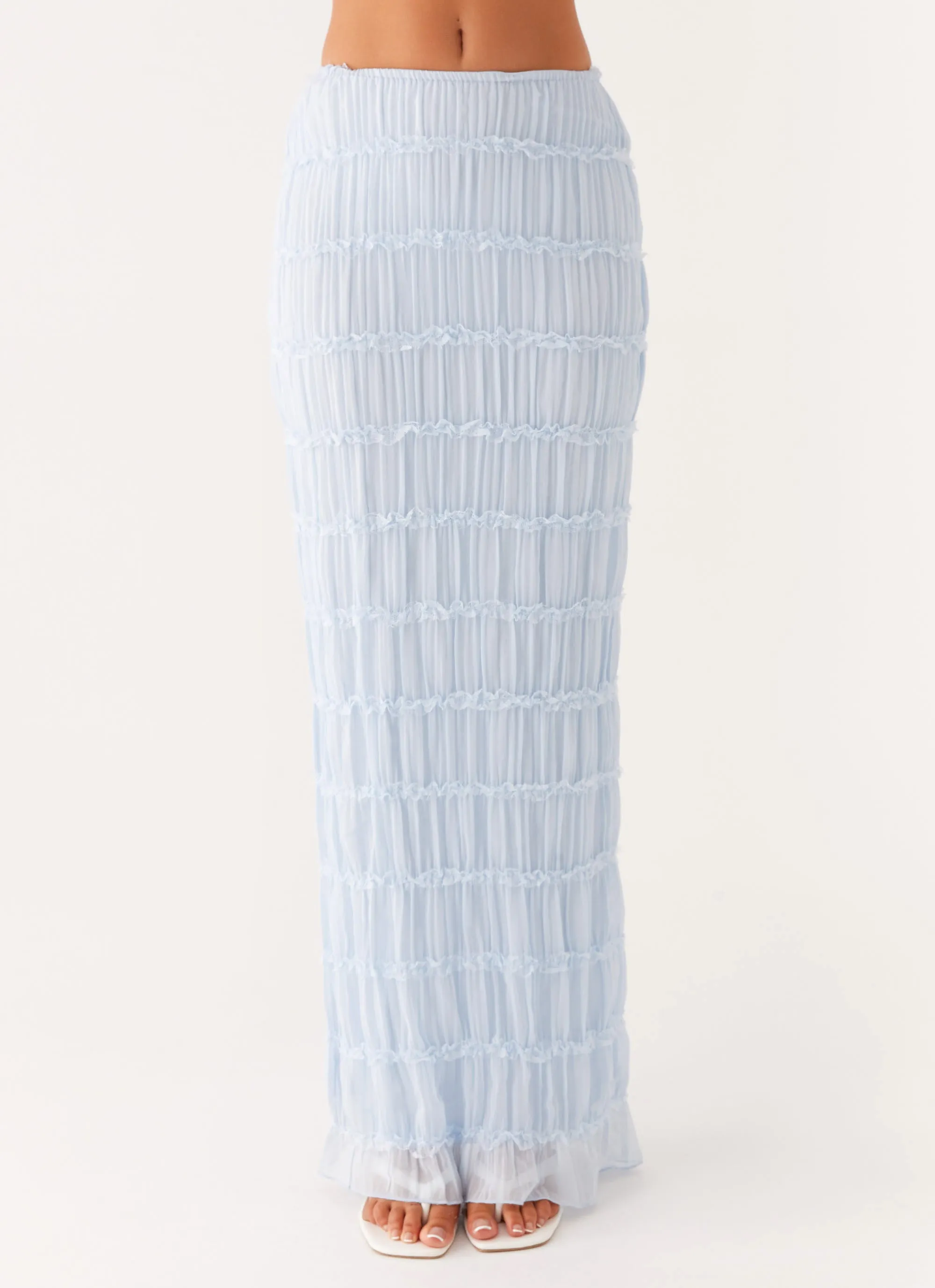 Daydreaming Low Rise Maxi Skirt - Blue Fashion Style