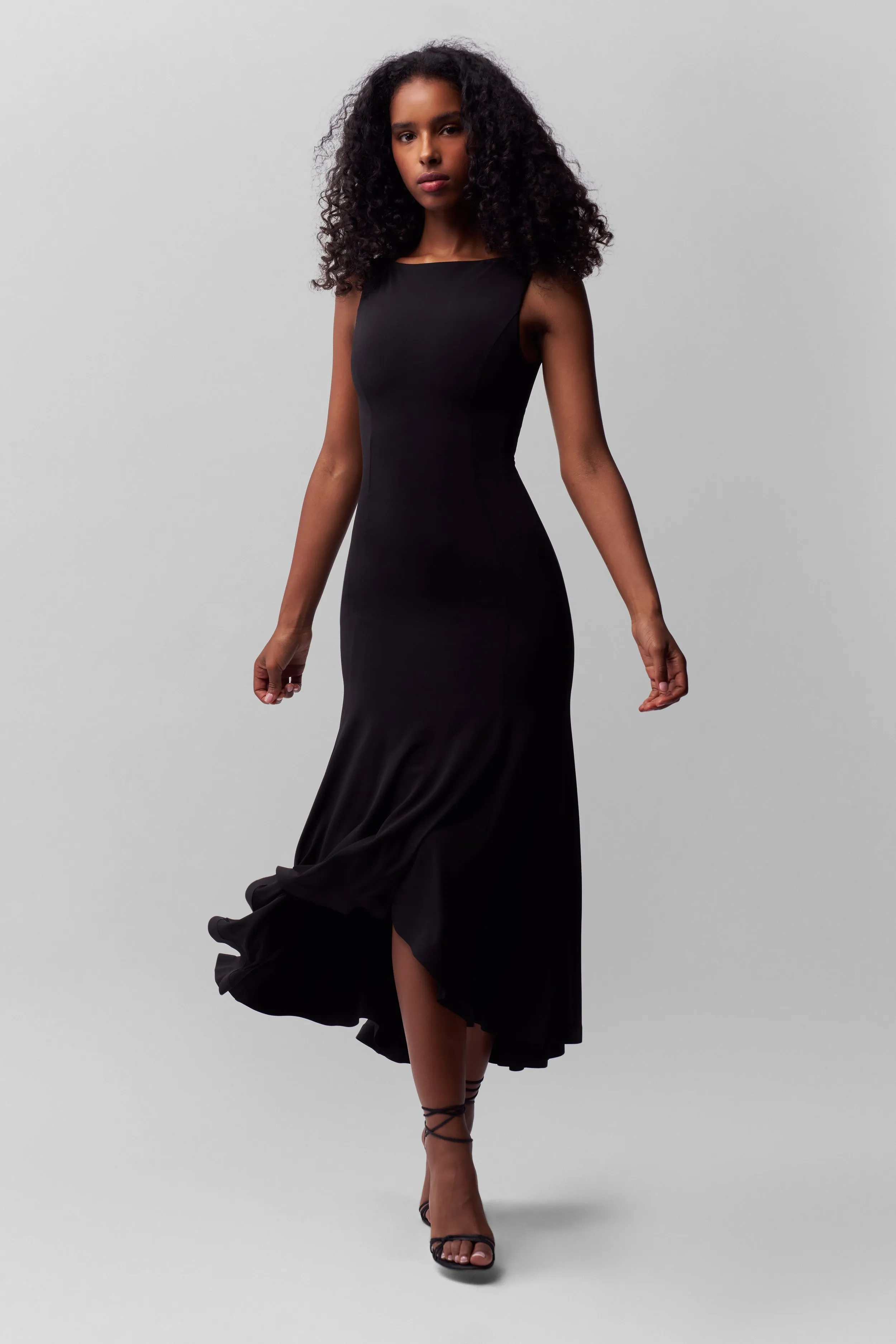 Daye Midi Dress Subtle Drape Cozy Energy