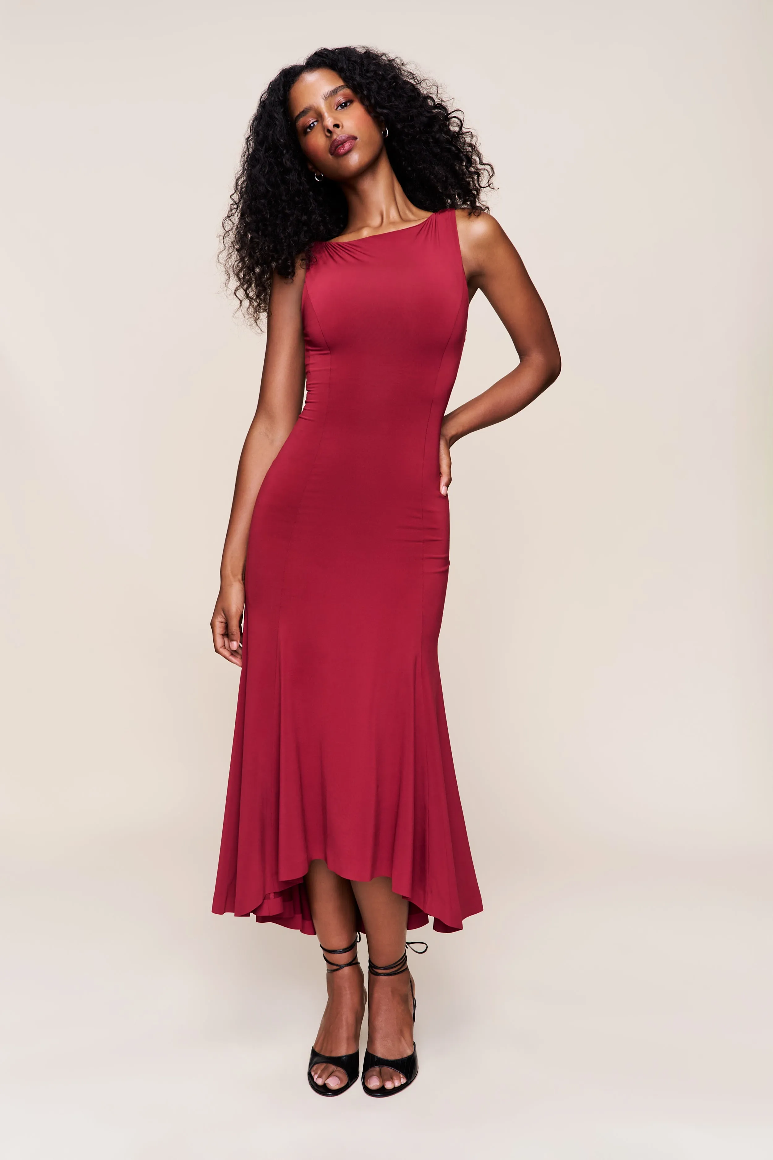Daye Midi Dress Comfortable Shape Sleek Motion