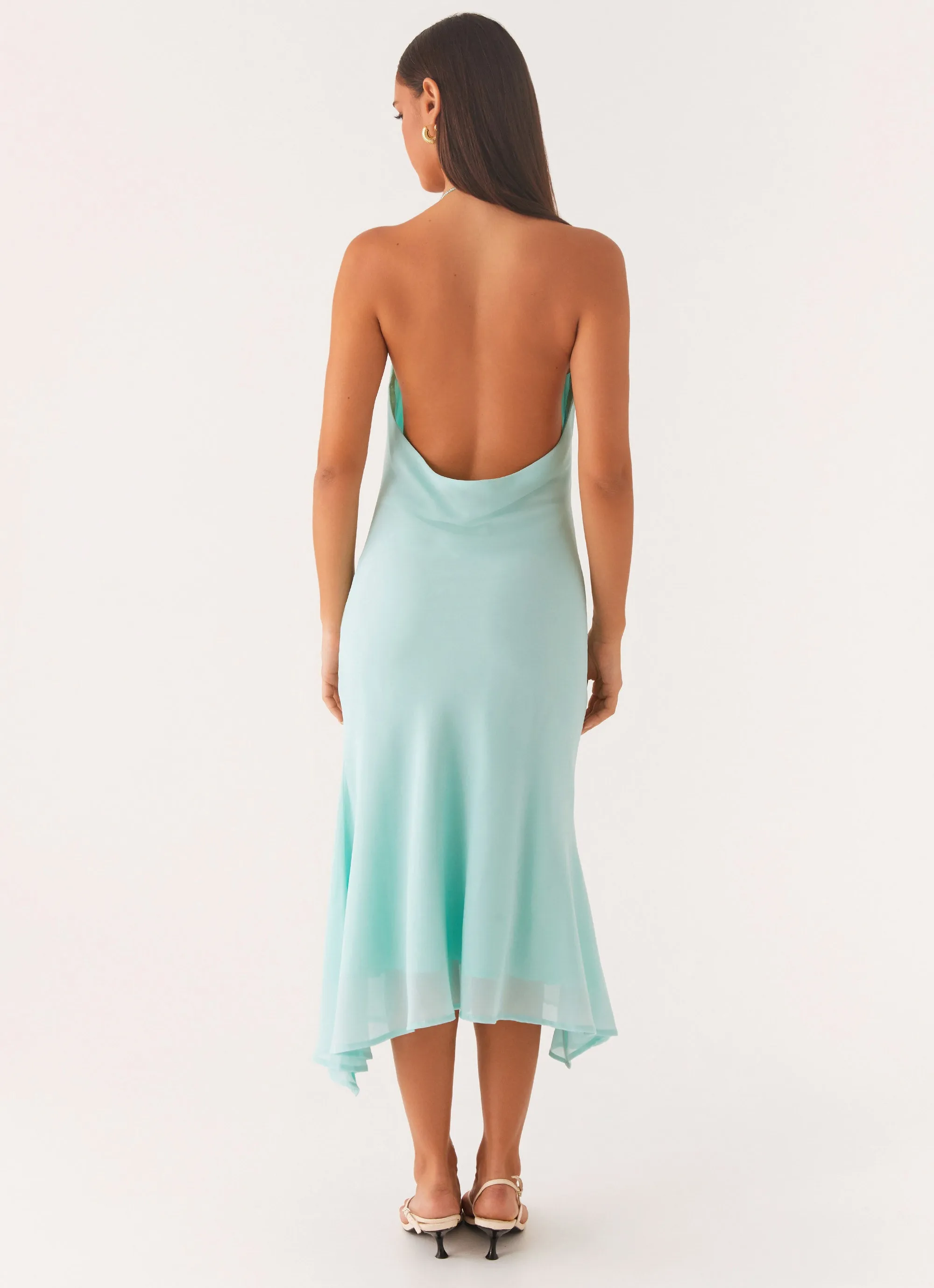 Smart and Chic Deep Dive Midi Dress - Pale Blue