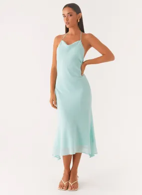 Deep Dive Midi Dress - Pale Blue garden party Light Wrap