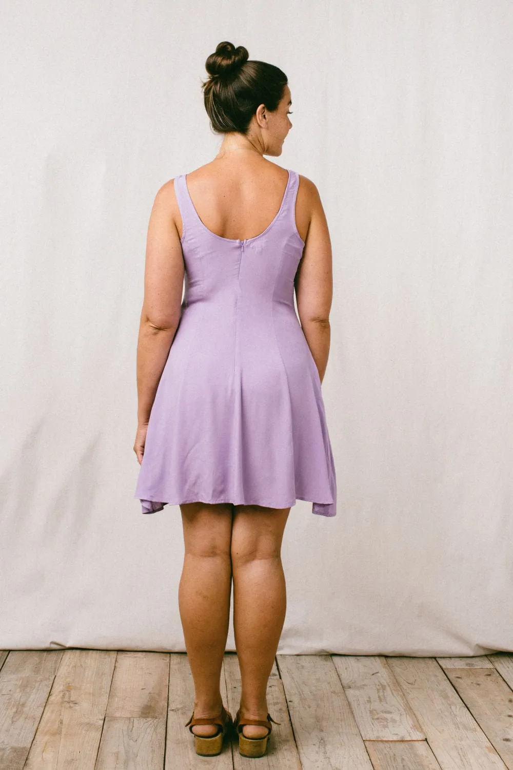 Korean Trend High-waist Delana Dress in Lilac Challis