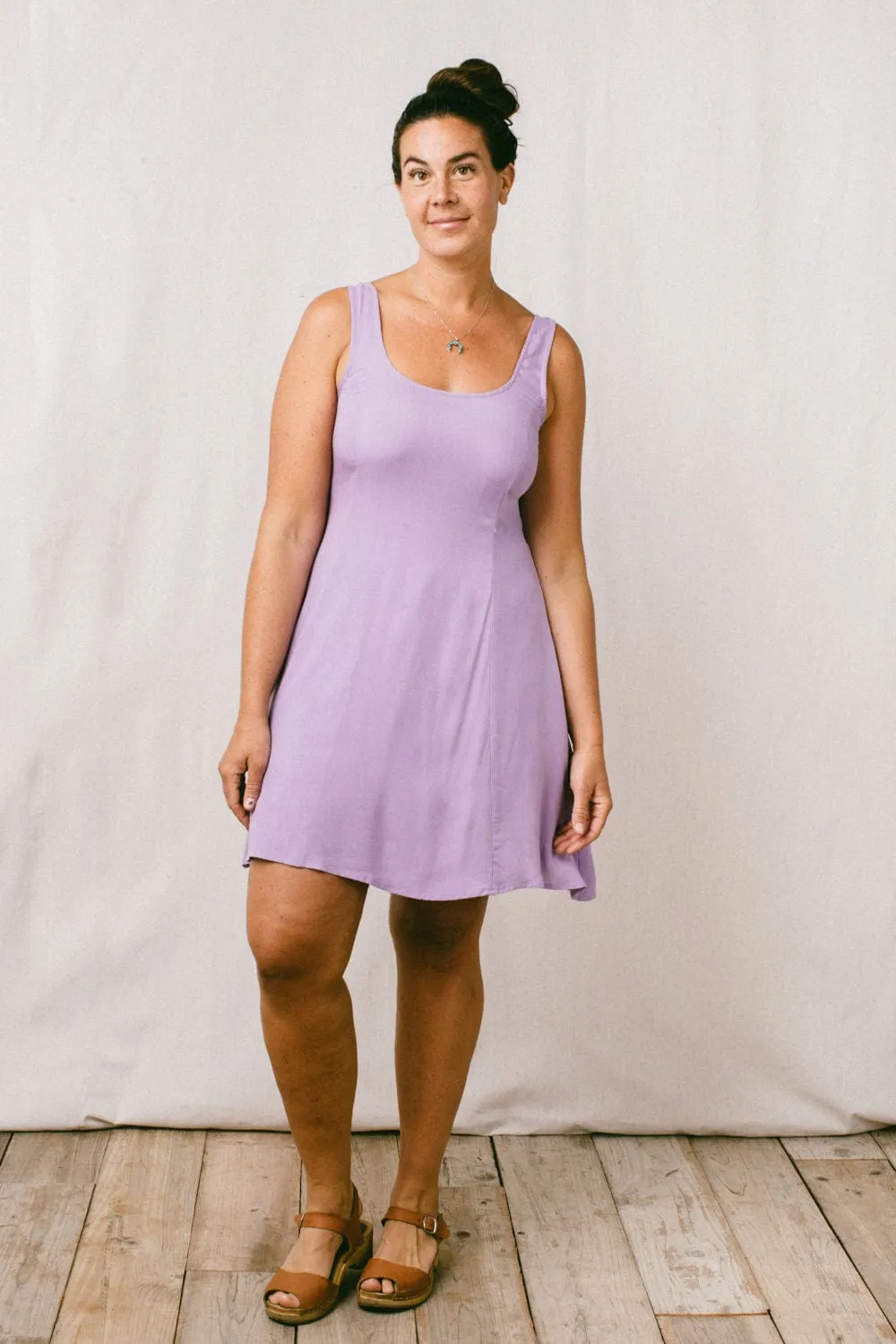 Delana Dress in Lilac Challis Simple Ease