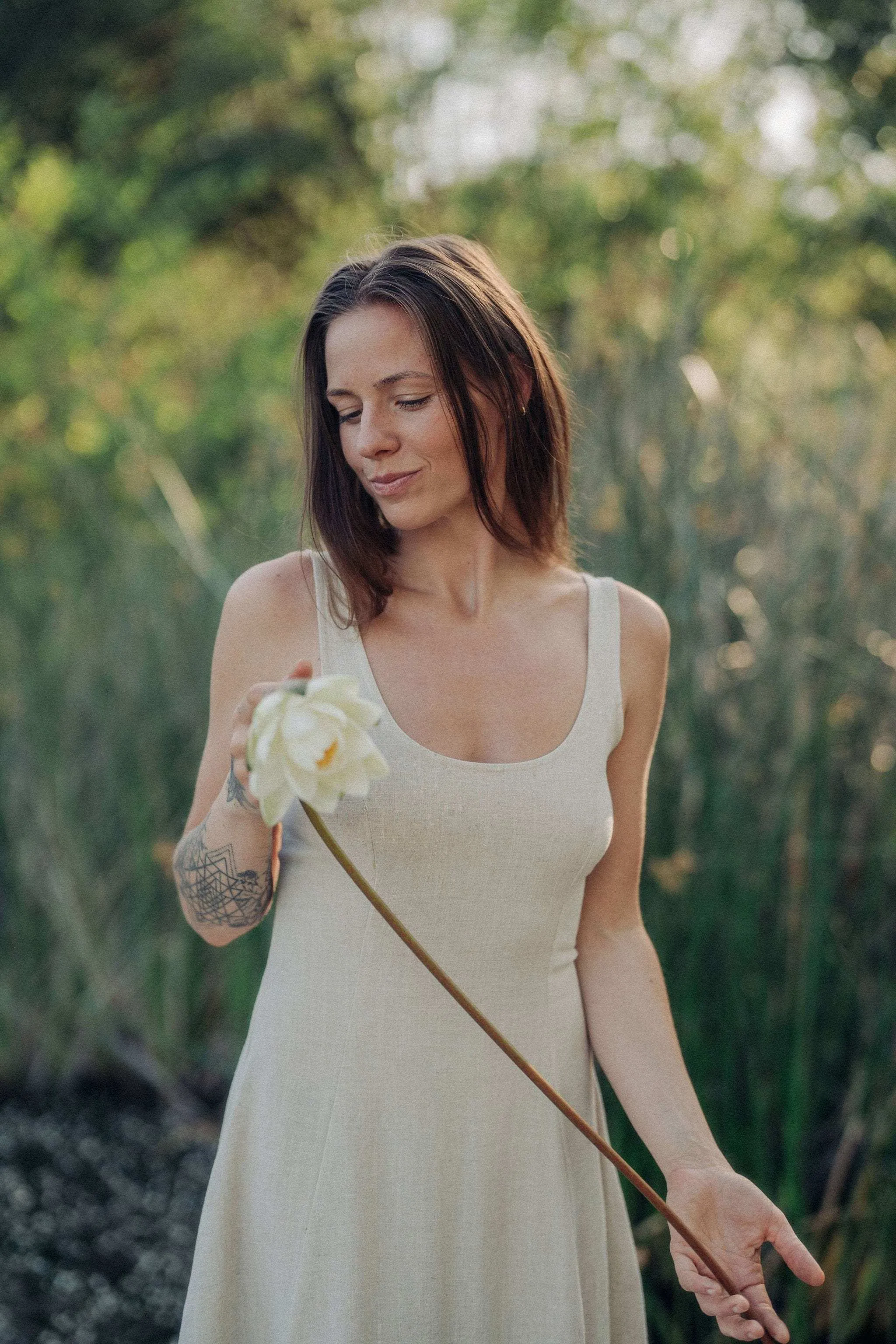 All-Occasion Look Delana Dress in Oat Linen