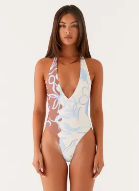 lake Delia One Piece Swimsuit - Bloom Wave Print