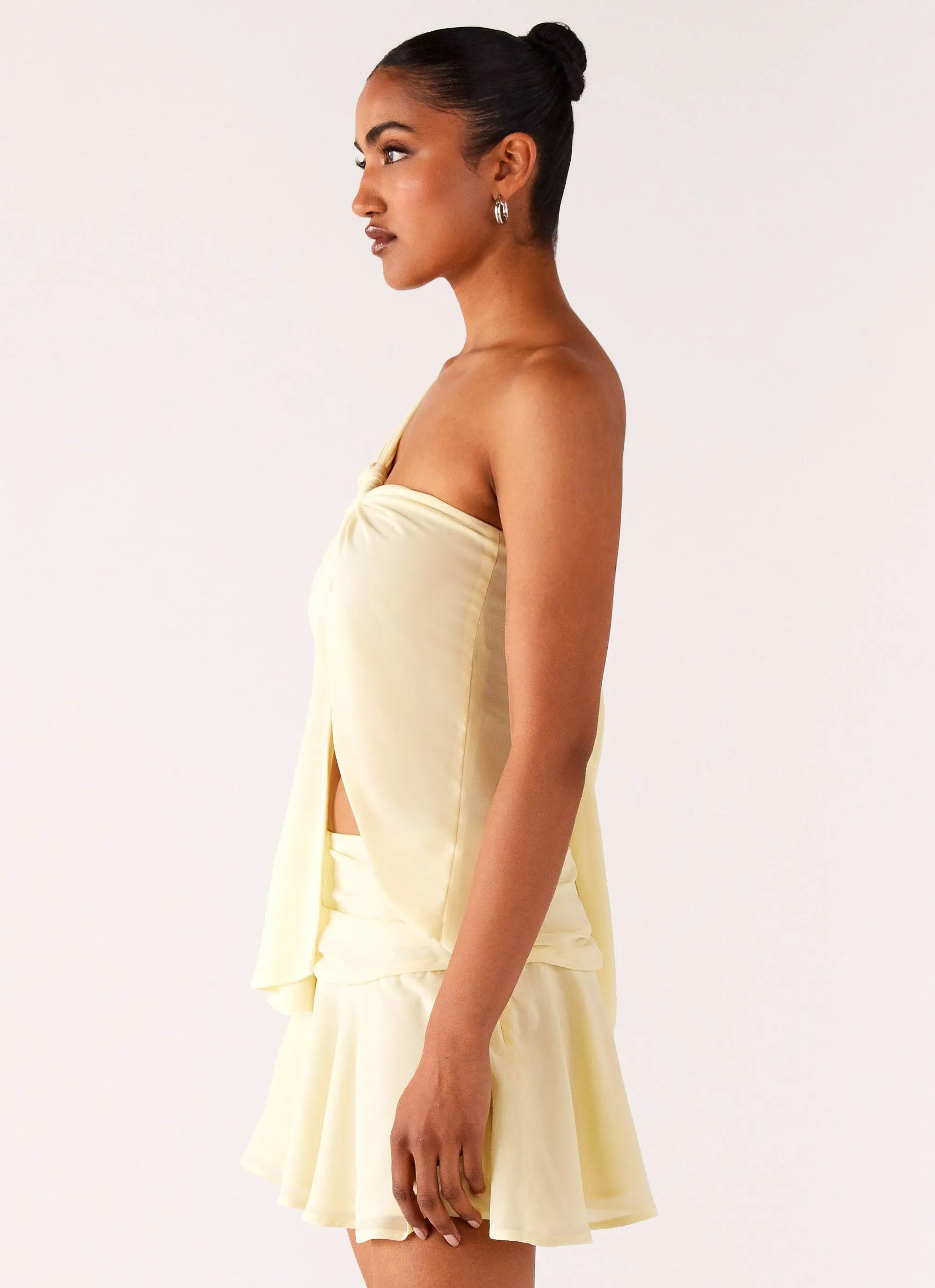 Delight Me Asymmetrical Top - Yellow Bonded Seam Tape