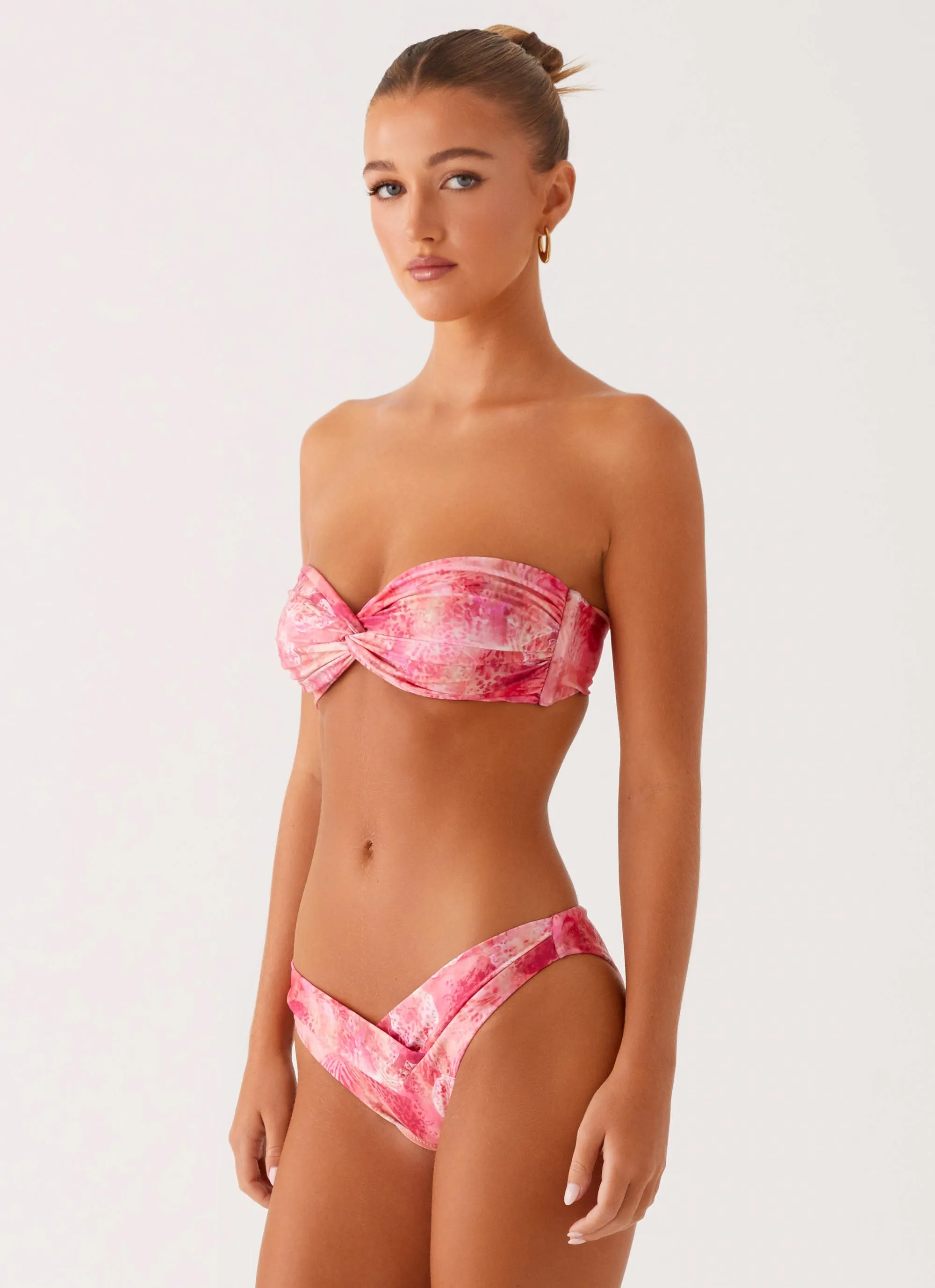 Non Restrictive Delta Bandeau Bikini Top - Flamingo Fling