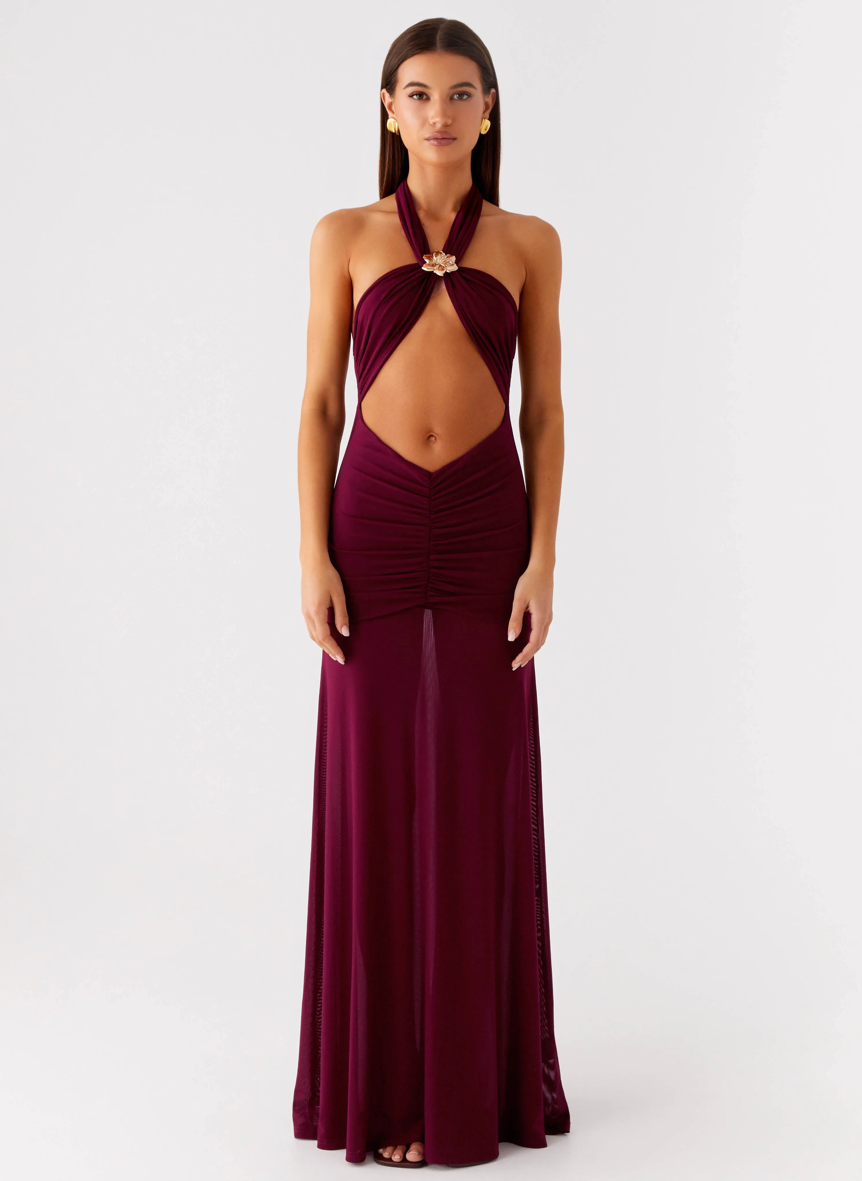 Elegant Style Back-Pocket Deltina Maxi Dress - Boysenberry