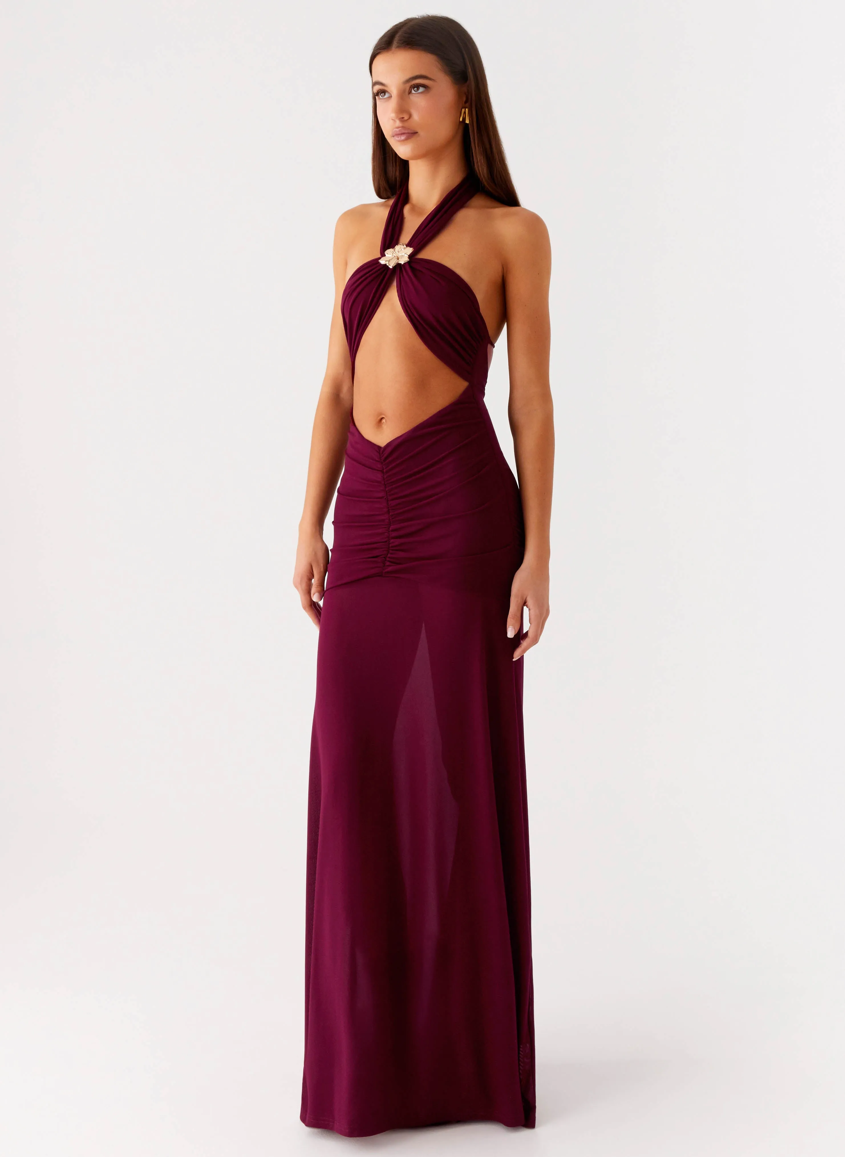 Deltina Maxi Dress - Boysenberry Fluid Fabric