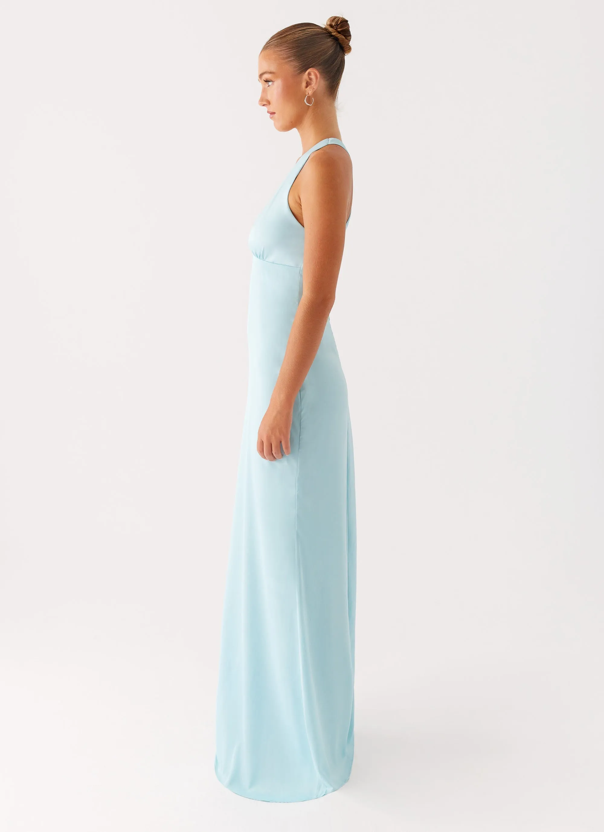 Desi Halterneck Maxi Dress - Mint Casual Essential Flower Grace