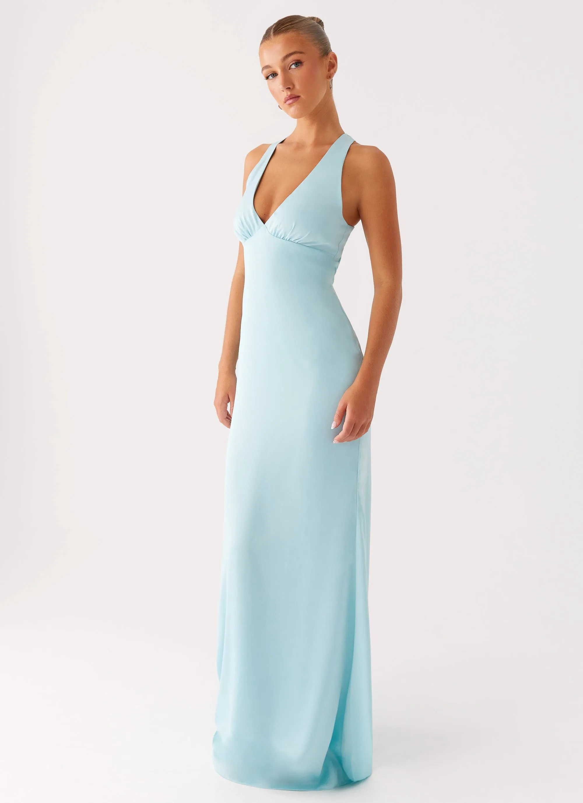 Desi Halterneck Maxi Dress - Mint Hook-And-Eye