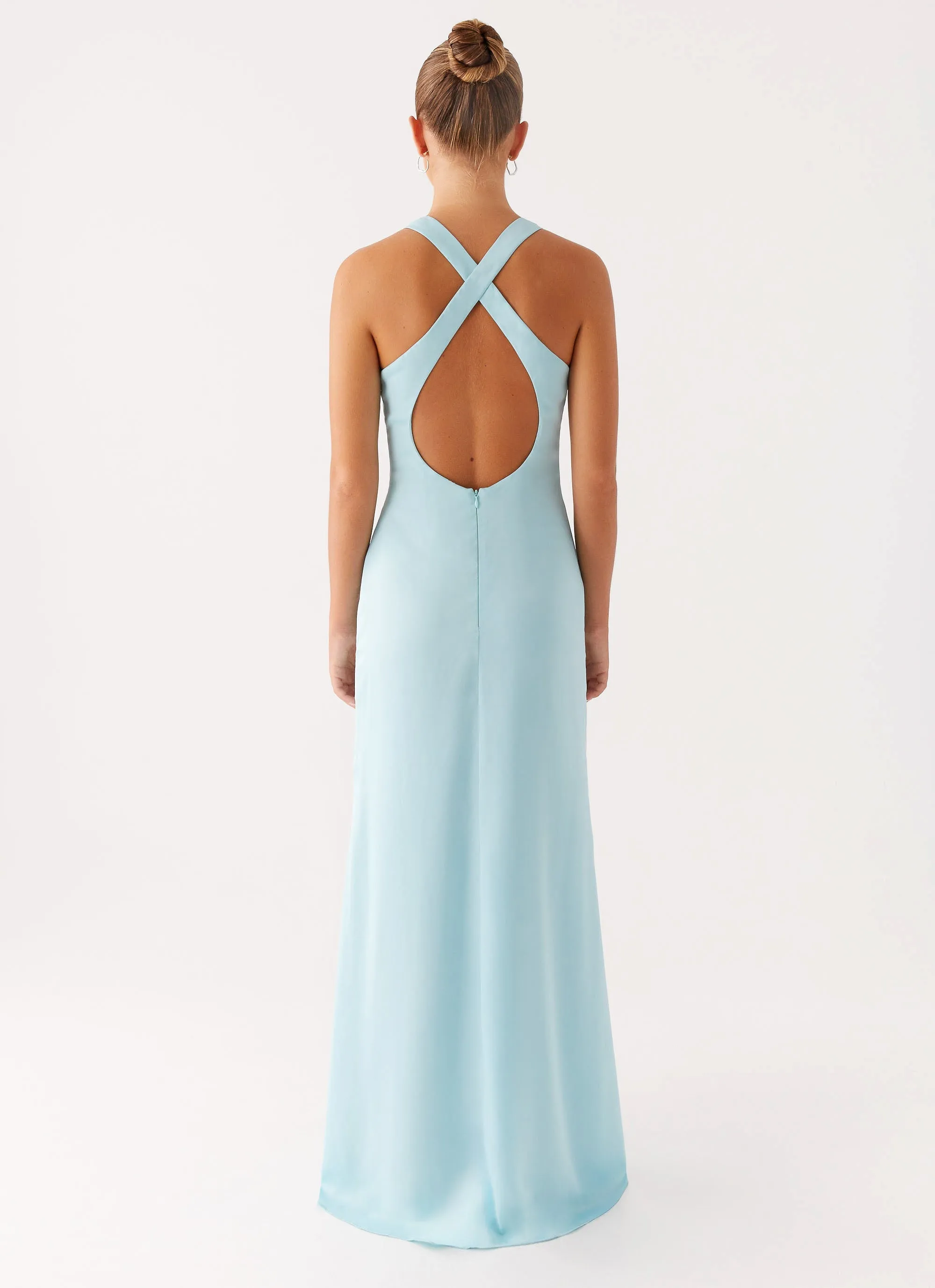Layered Form Functional Wear Desi Halterneck Maxi Dress - Mint