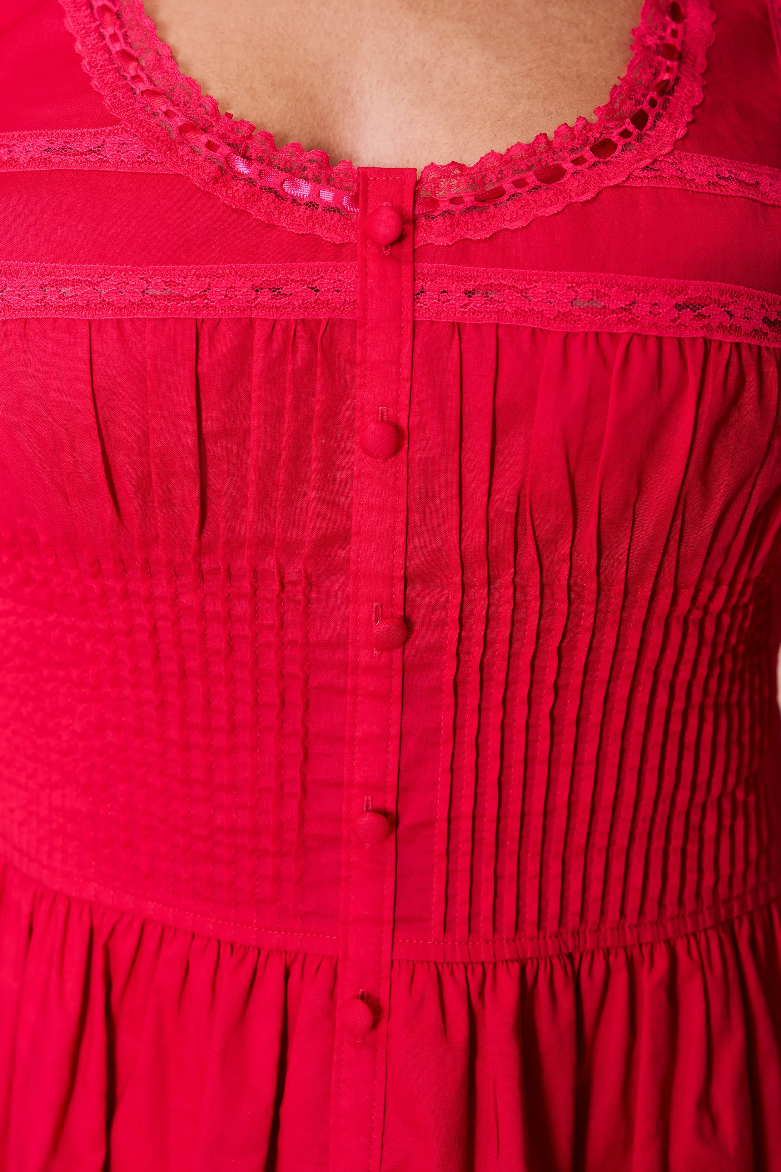 Side-Slit Lille Pintuck Dress