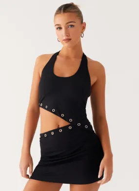 Sharp Motion Layering Comfort Riot Mini Dress - Black