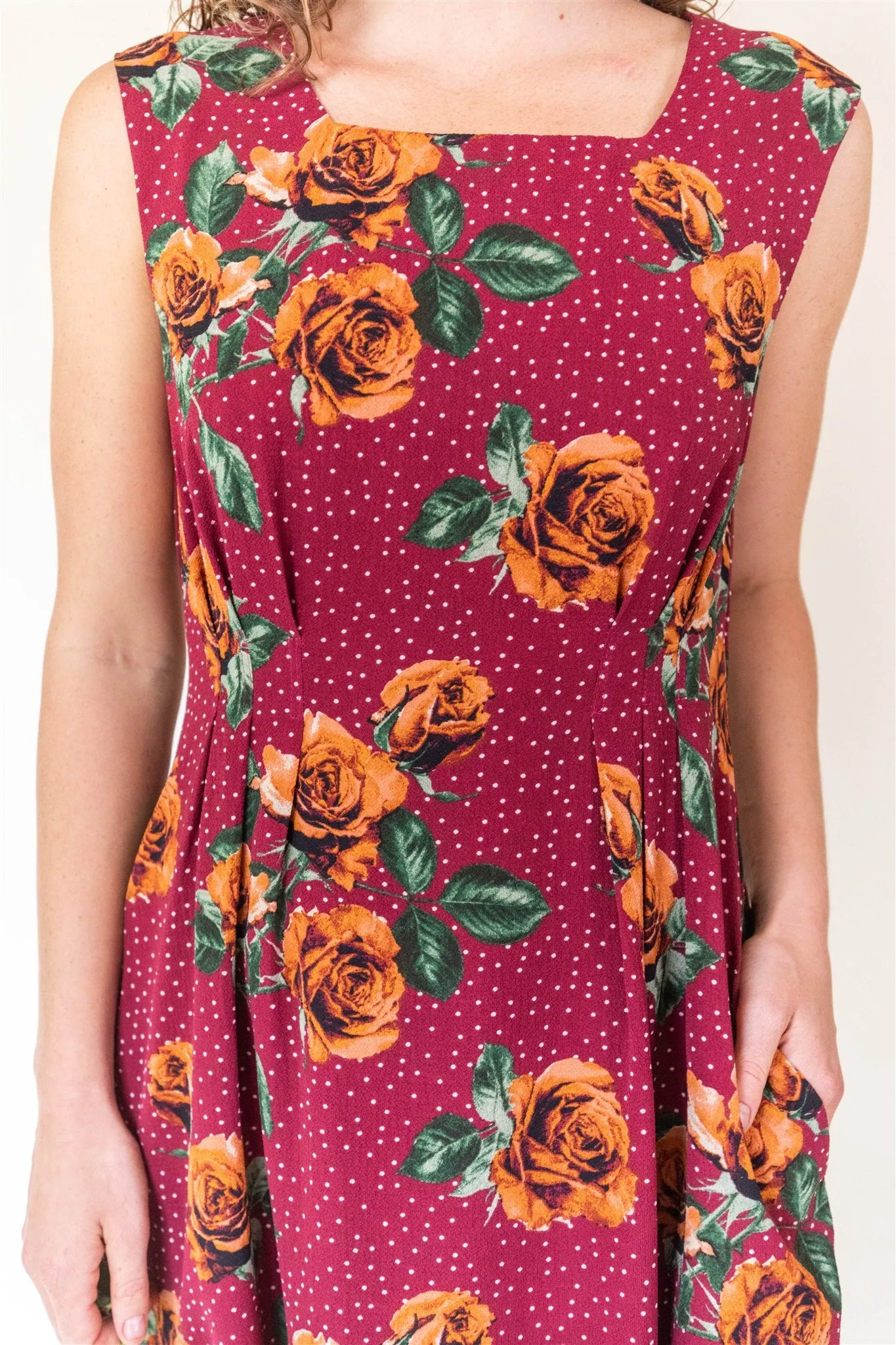 Fit Vibe Dreamy Touch Pleiades Dress in Red Rose Dot