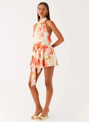 Sweet Mood Breezy Fit Diablo Backless Mini Dress - Mimosa Blossom