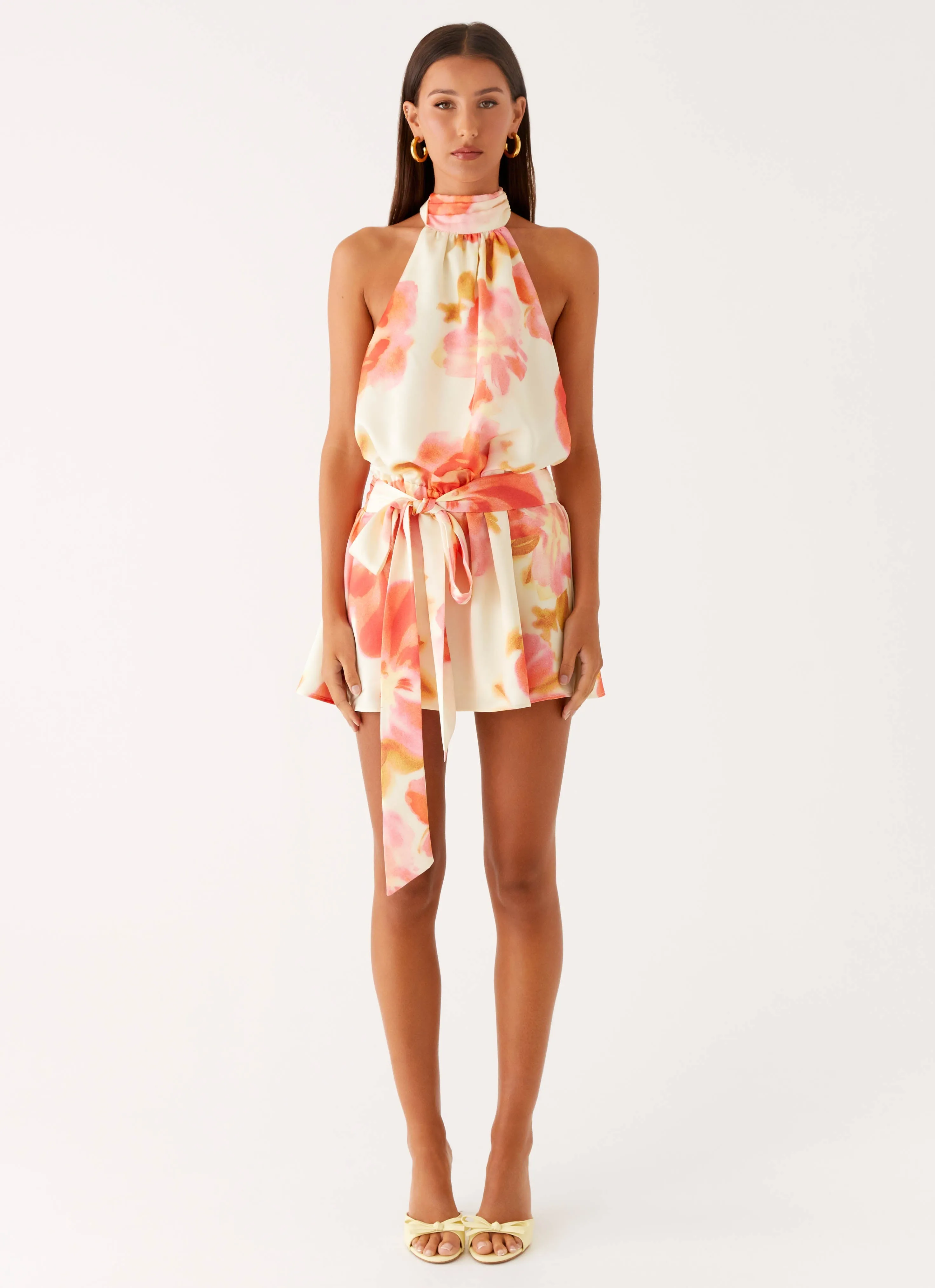 Diablo Backless Mini Dress - Mimosa Blossom Modern Edge Ankle length