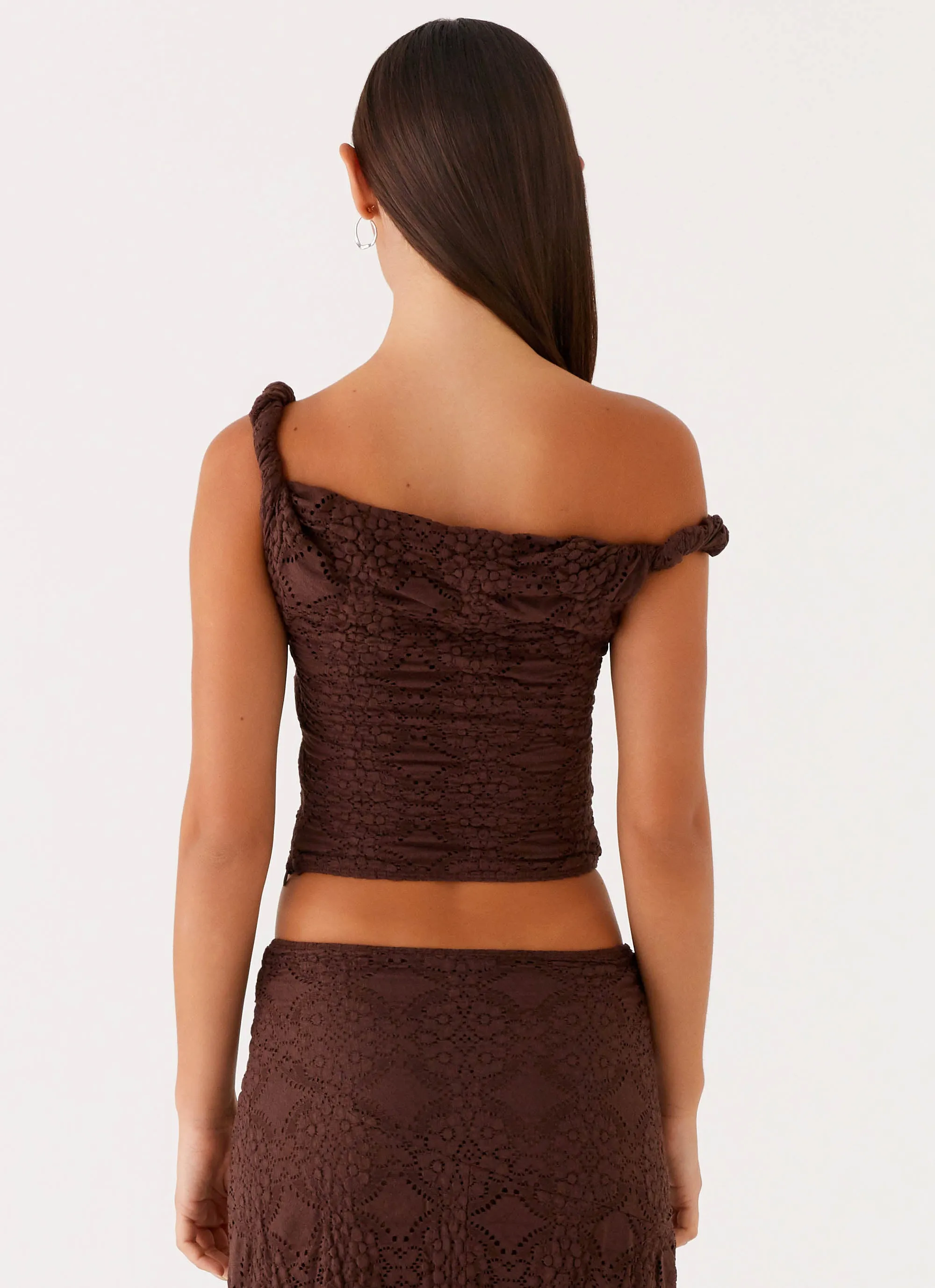 Refined Vibe Diamond Sky Top - Chocolate