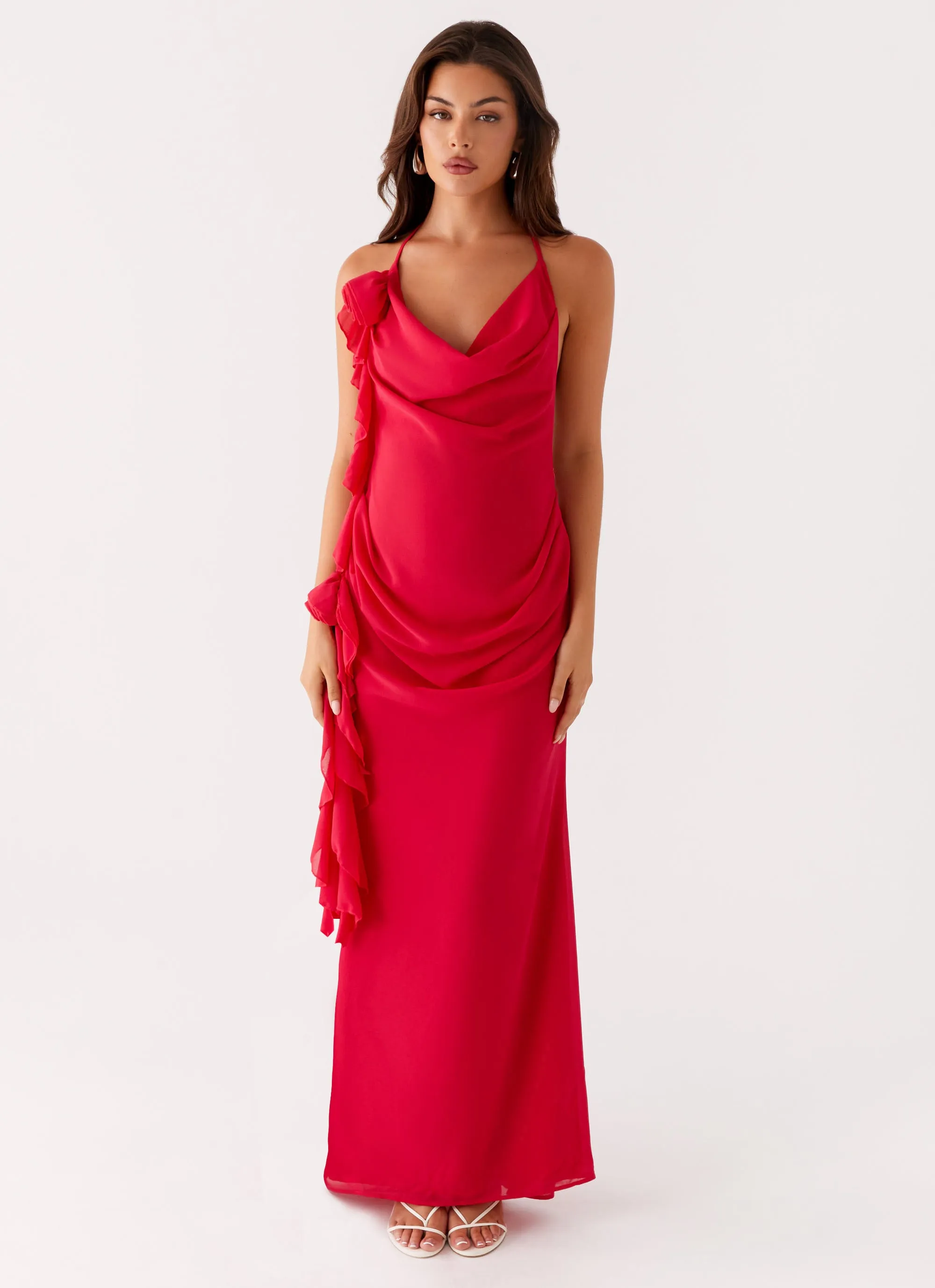 Diedre Rose Strappy Maxi Dress - Raspberry Lightweight Wear Smart Fashion