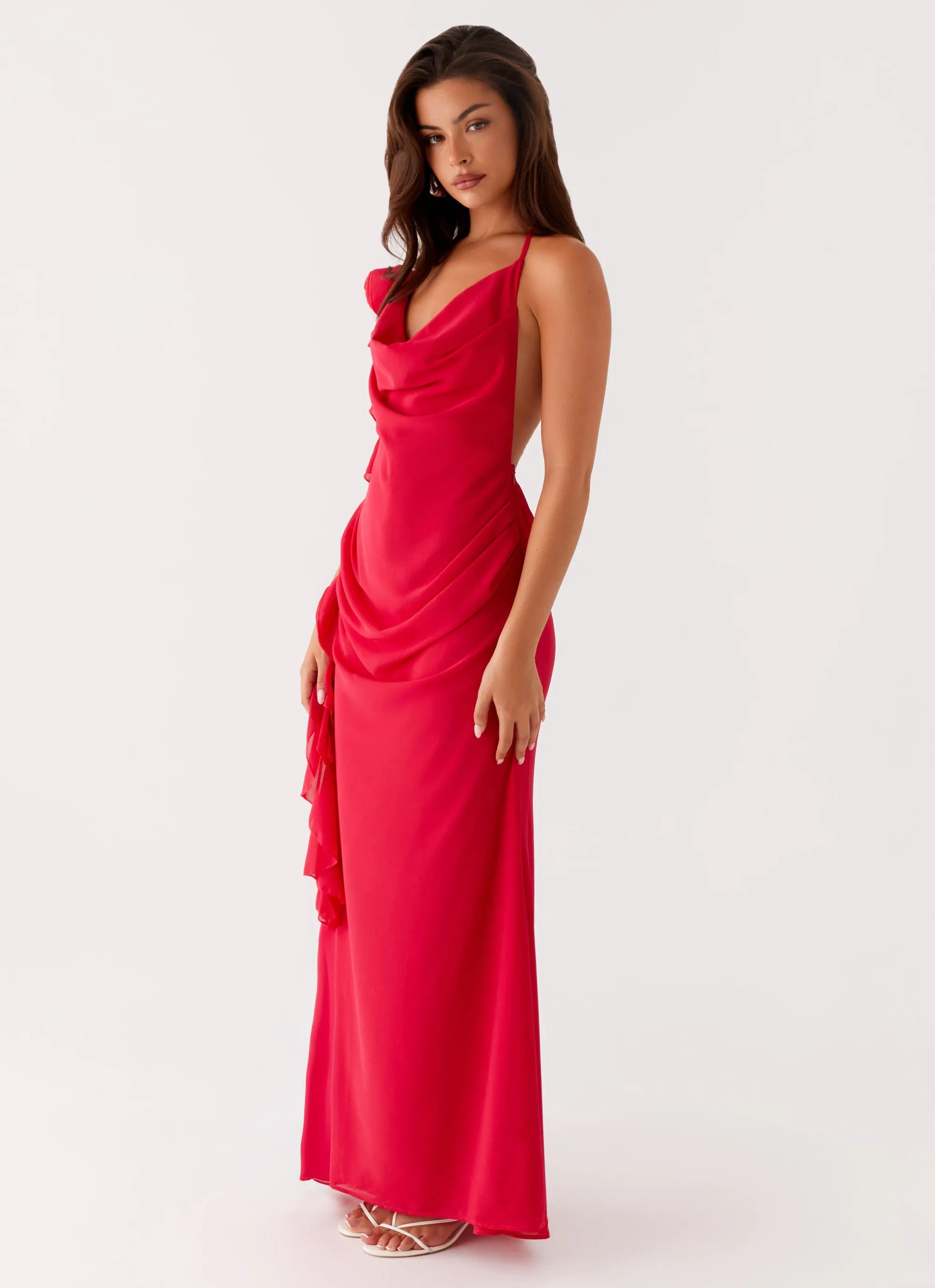 Diedre Rose Strappy Maxi Dress - Raspberry Weekend Chic