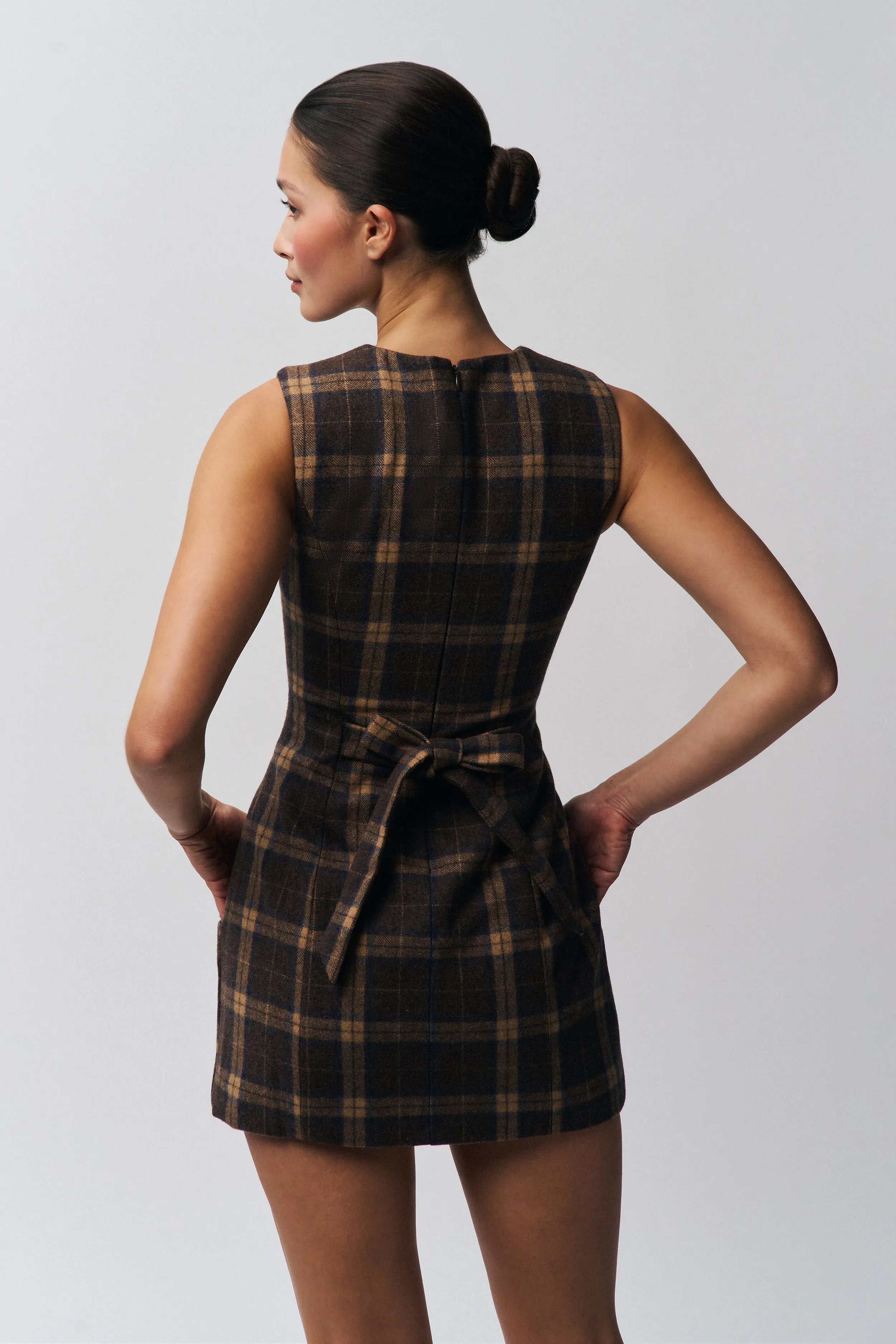 Natural Texture Boho Aesthetic Rowan Tartan Dress