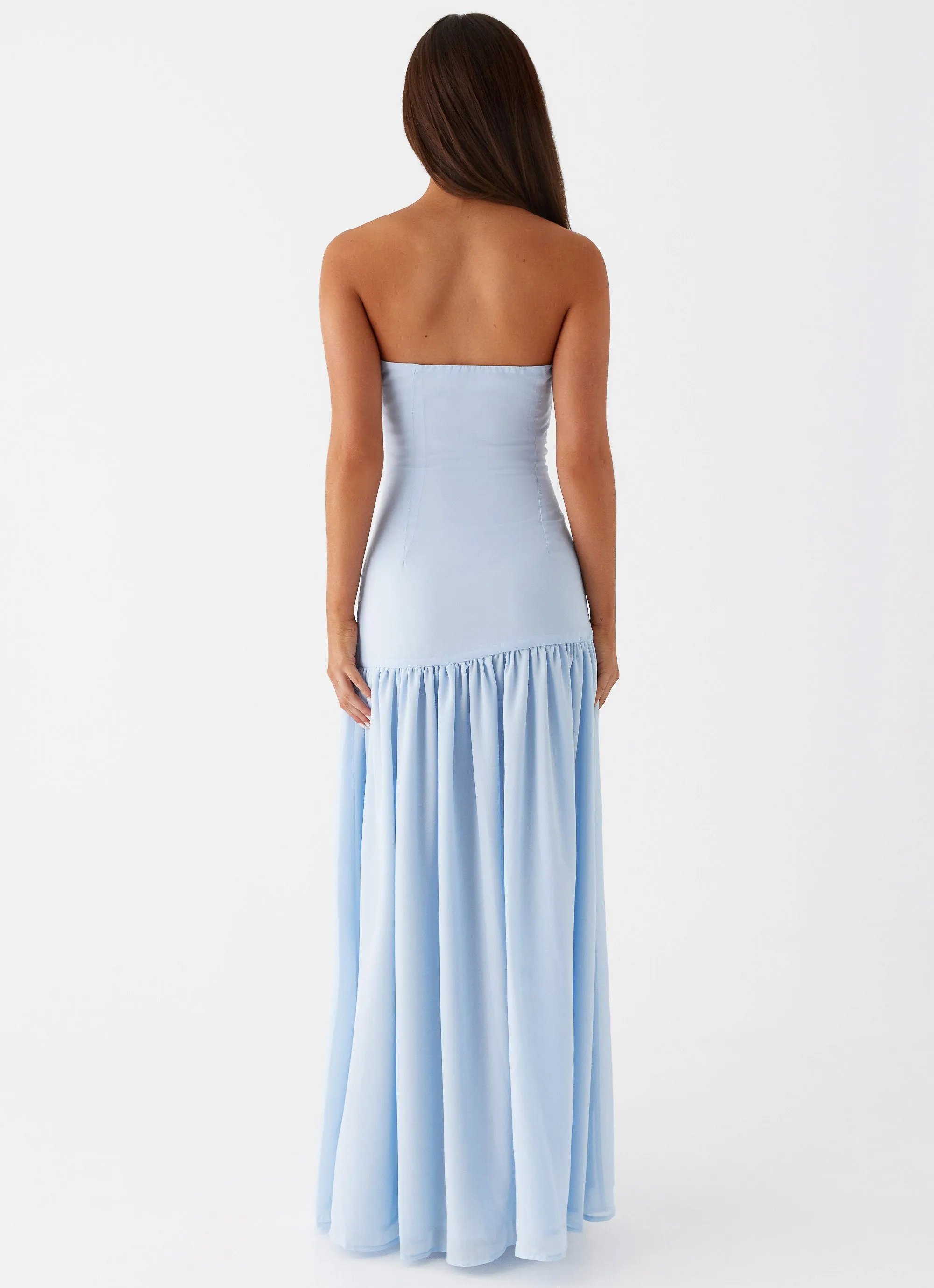 Eden Strapless Maxi Dress - Blue Lounge Cut