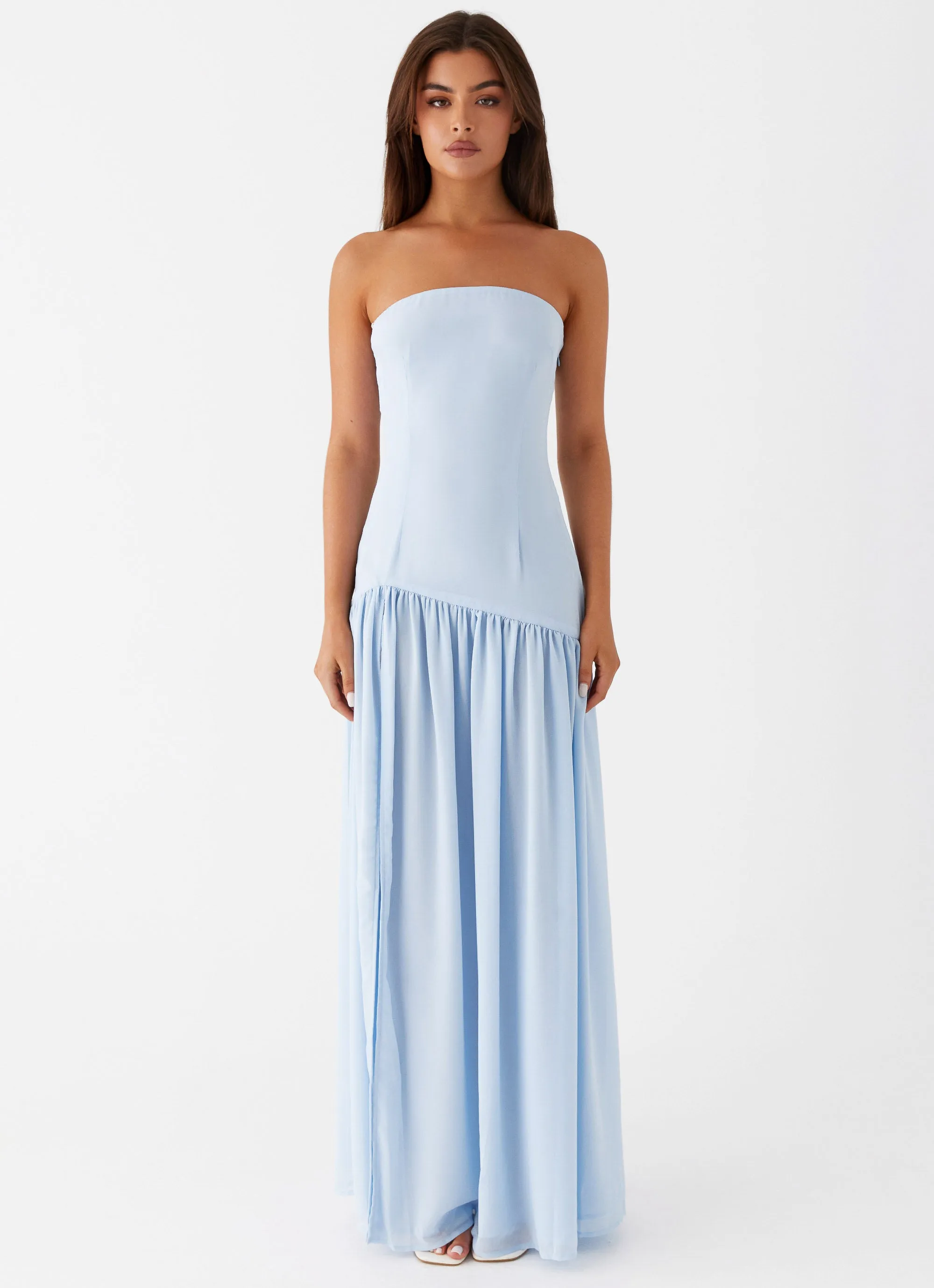 Comfy Design Eden Strapless Maxi Dress - Blue