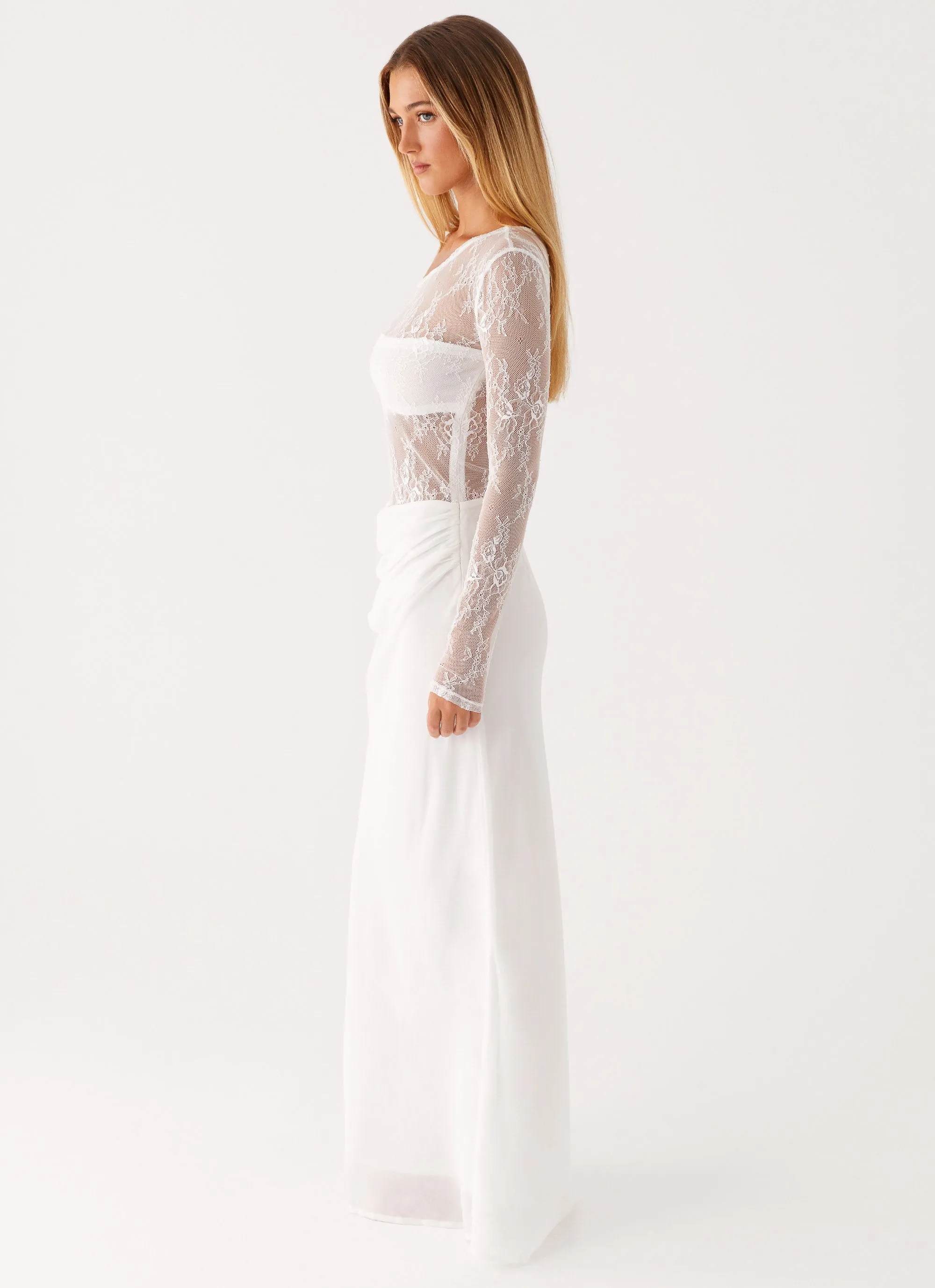 Take Your Time Maxi Dress - White Lounge Base