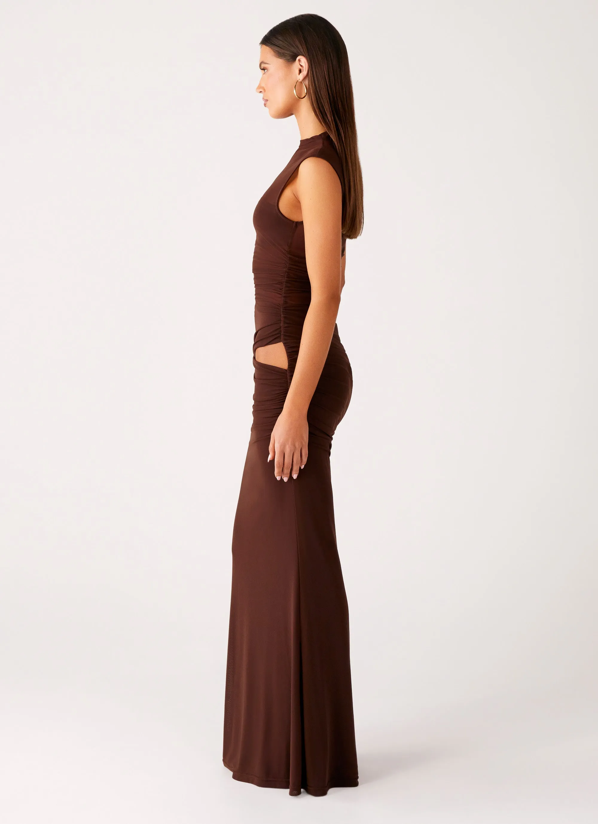 Briony Maxi Dress - Cool Chocolate Subtle Flex Special-Occasion