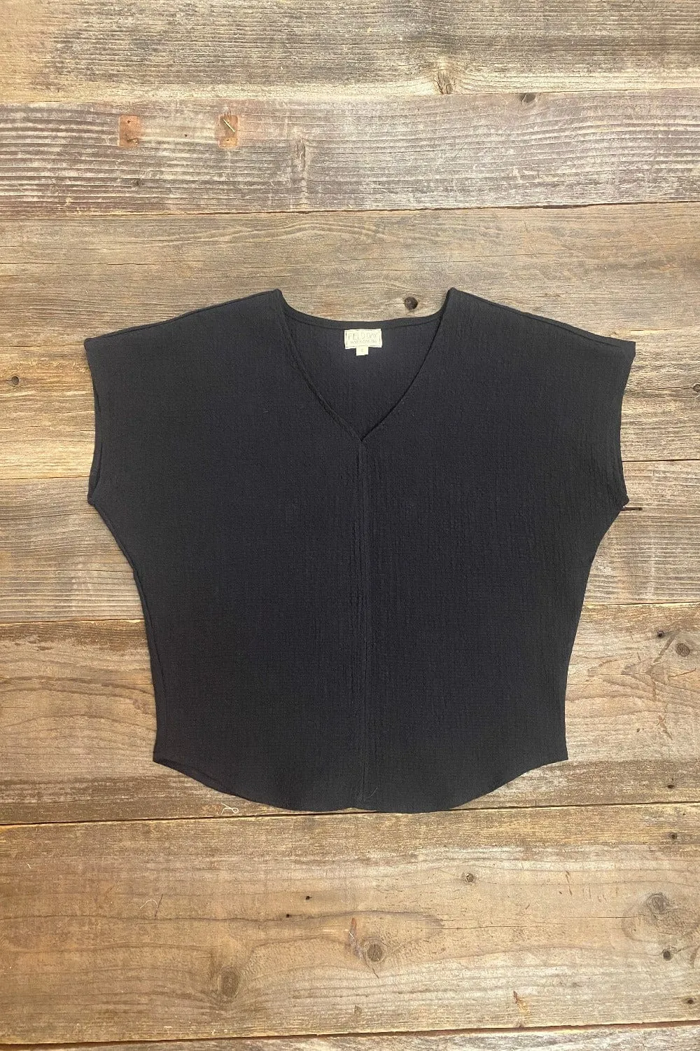 Dolman Top in Black Texture NonIrritatingStitching CompactSize