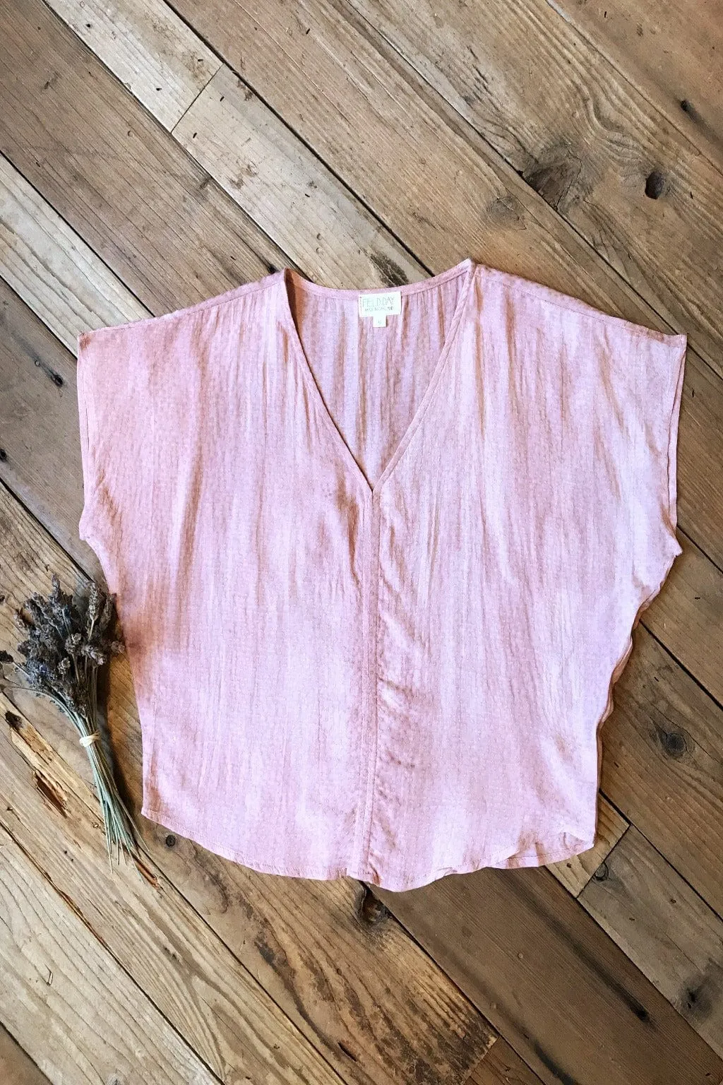 Relaxed Tank Breathable Design Dolman Top in Tea Rose