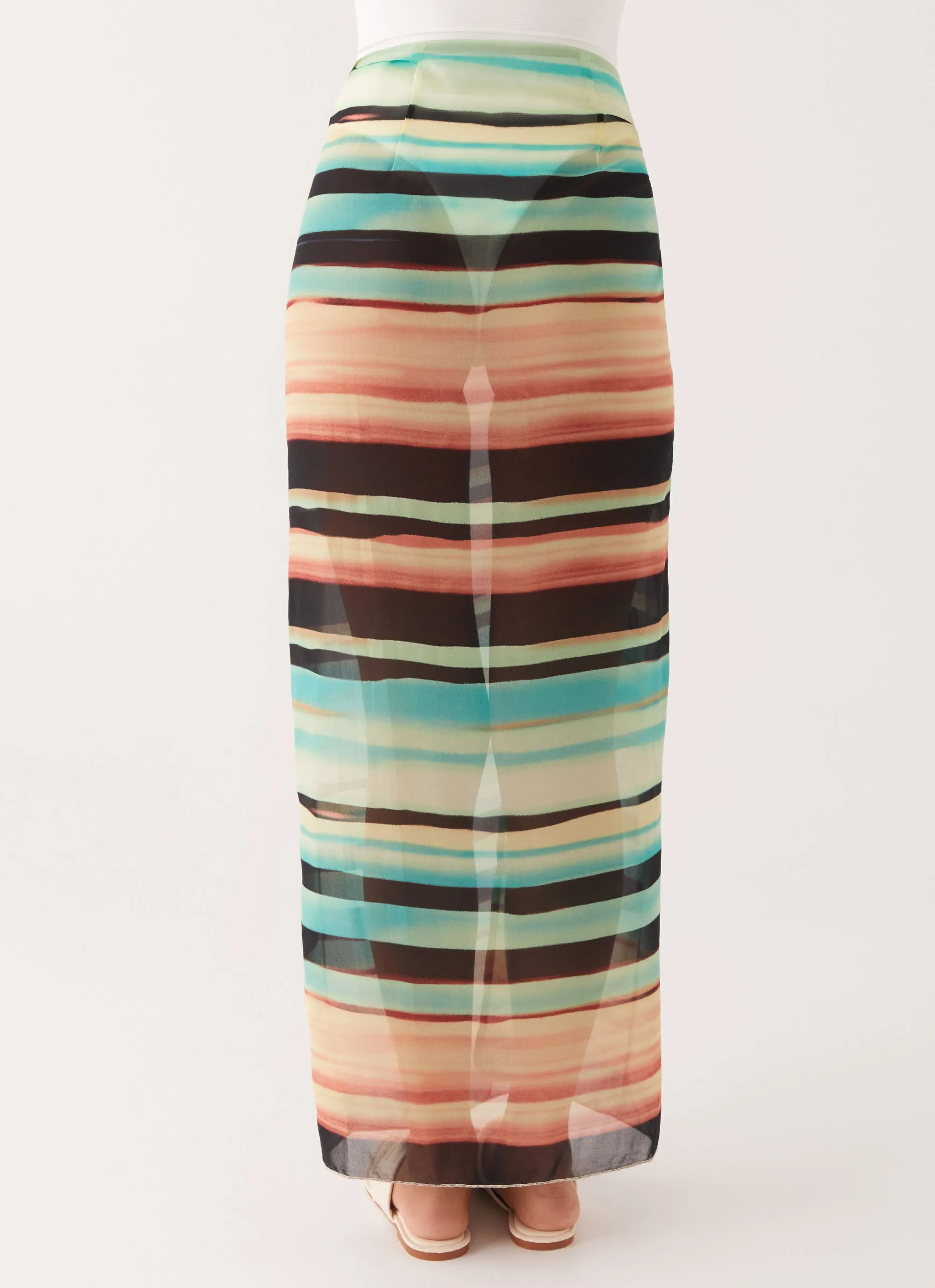 Low Tide Sarong Maxi Skirt - Stripe Premium Material