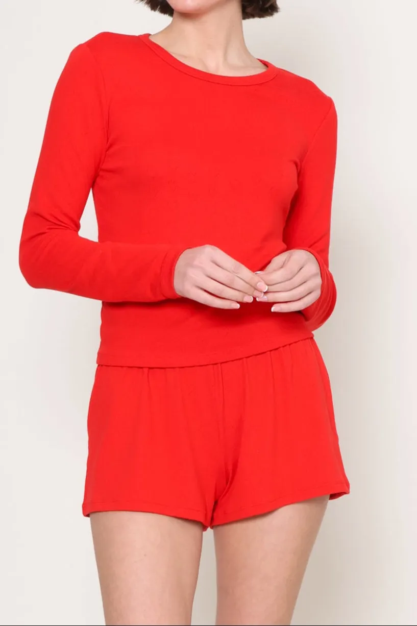 Maison Pointelle Top Casual Sweater Loose Tee