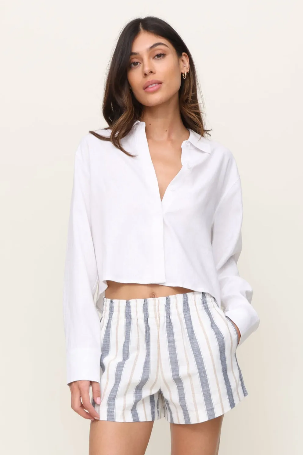 The Carissa Linen Button Down Reinforced Seams