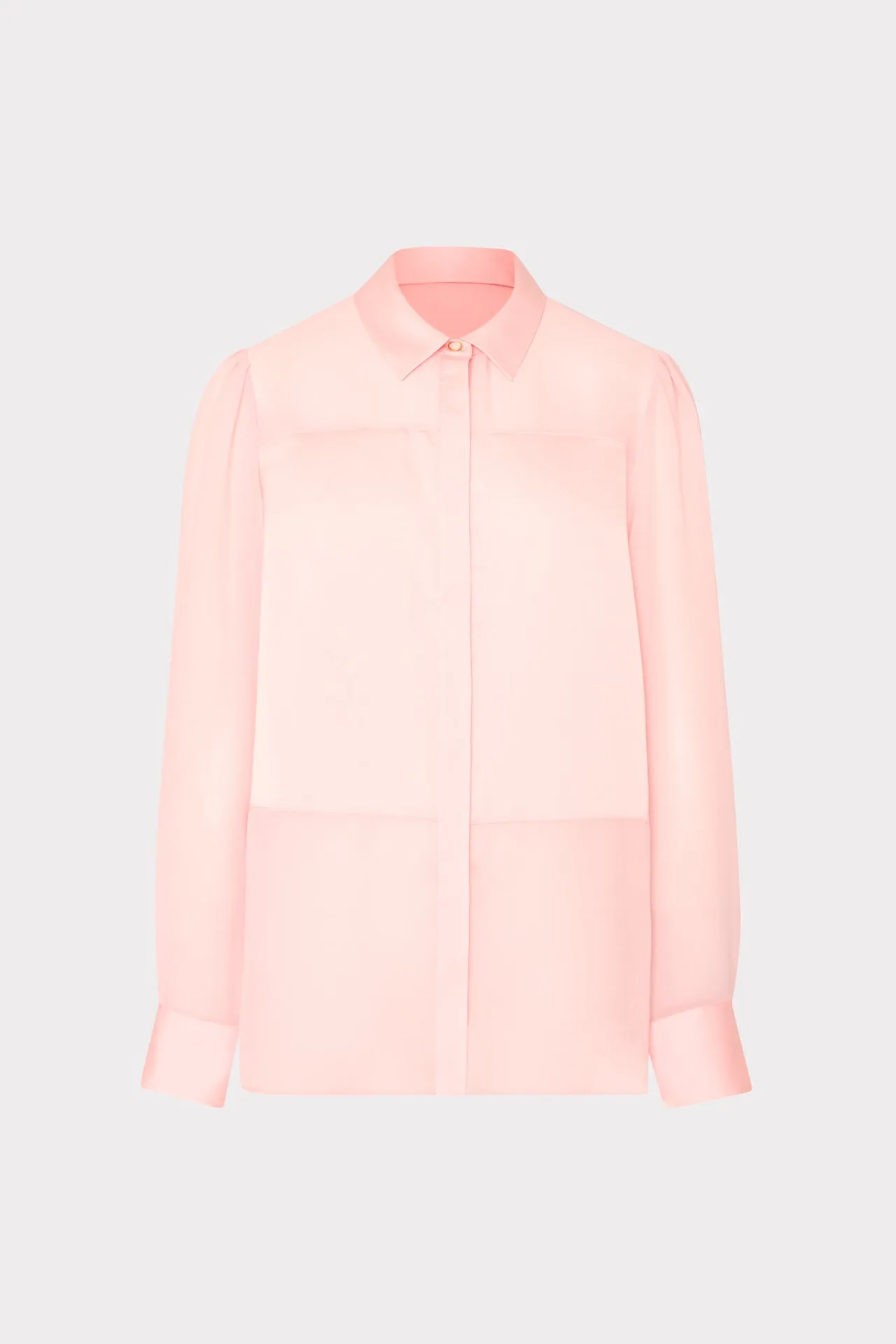 SlipResistant SweatWicking Fabric Andy Satin Combo Button Up Blouse