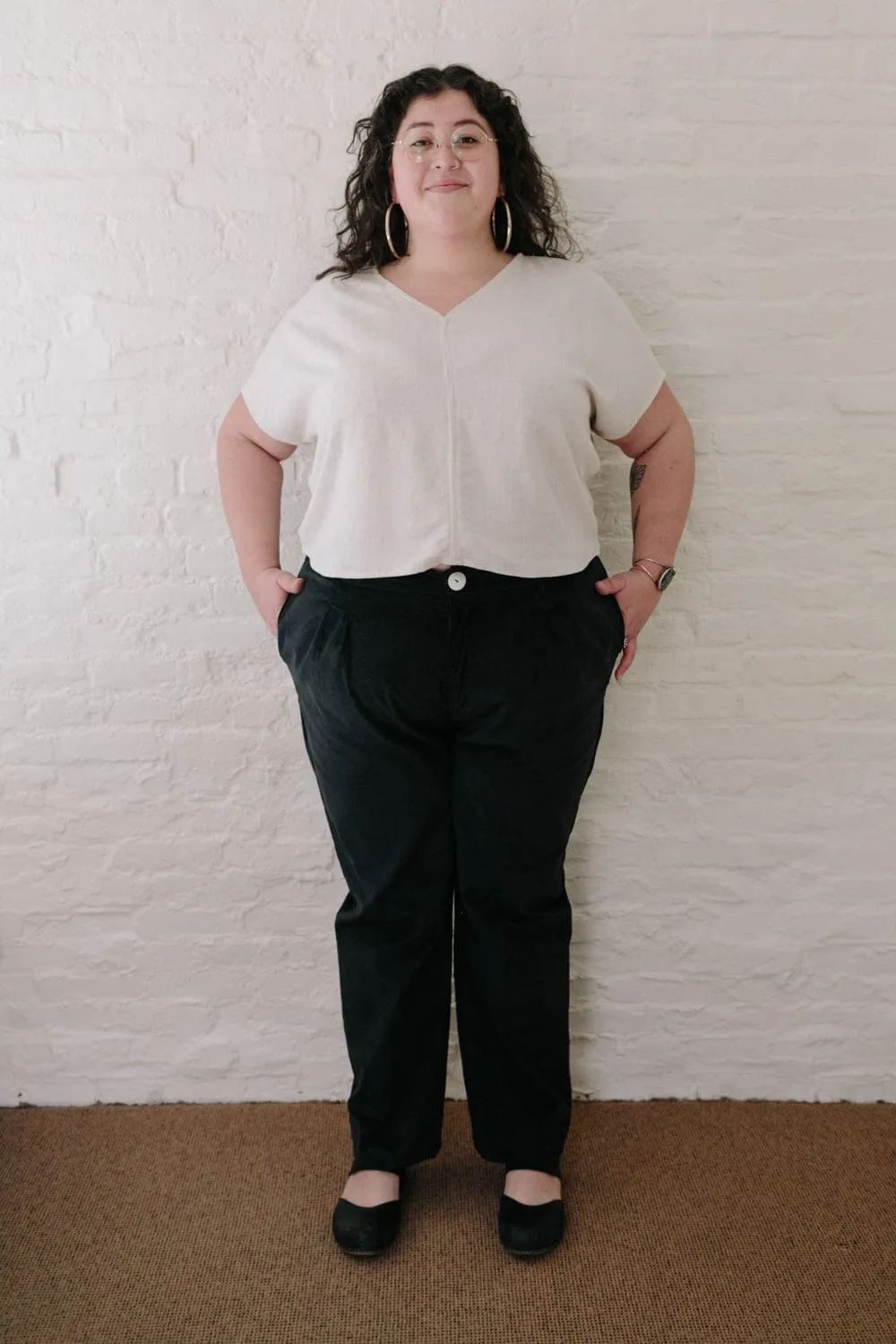 FrictionResistant Fabric Ethical production Dolman Top in Oat Linen