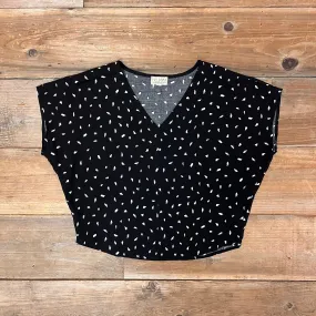 Dolman Top in Abstract Dot Low Profile Zipper