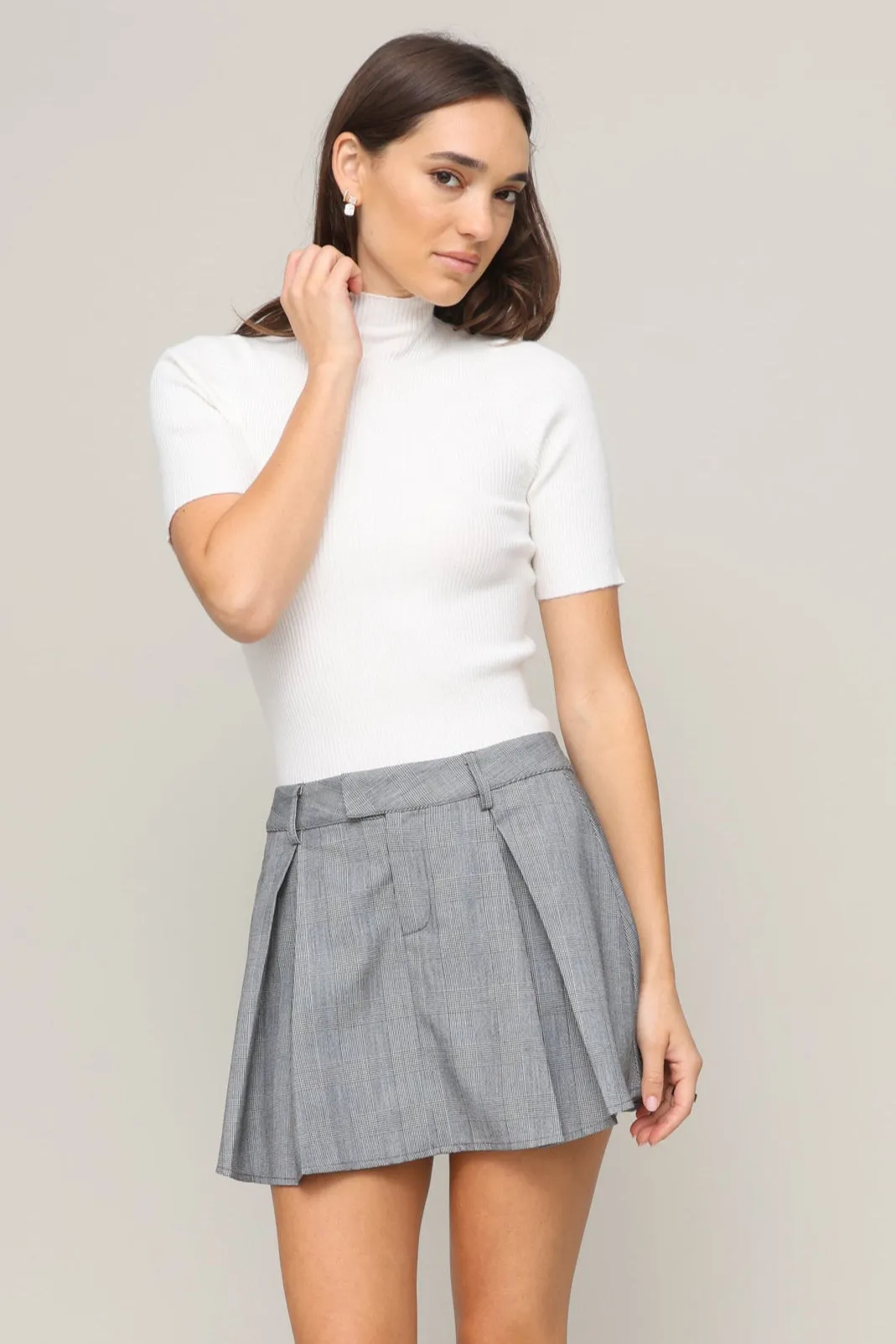 AthleisureInspired EcoFriendly Manufacturing Rebecca Ribbed Mock Neck Sweater