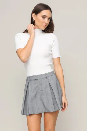 AthleisureInspired EcoFriendly Manufacturing Rebecca Ribbed Mock Neck Sweater