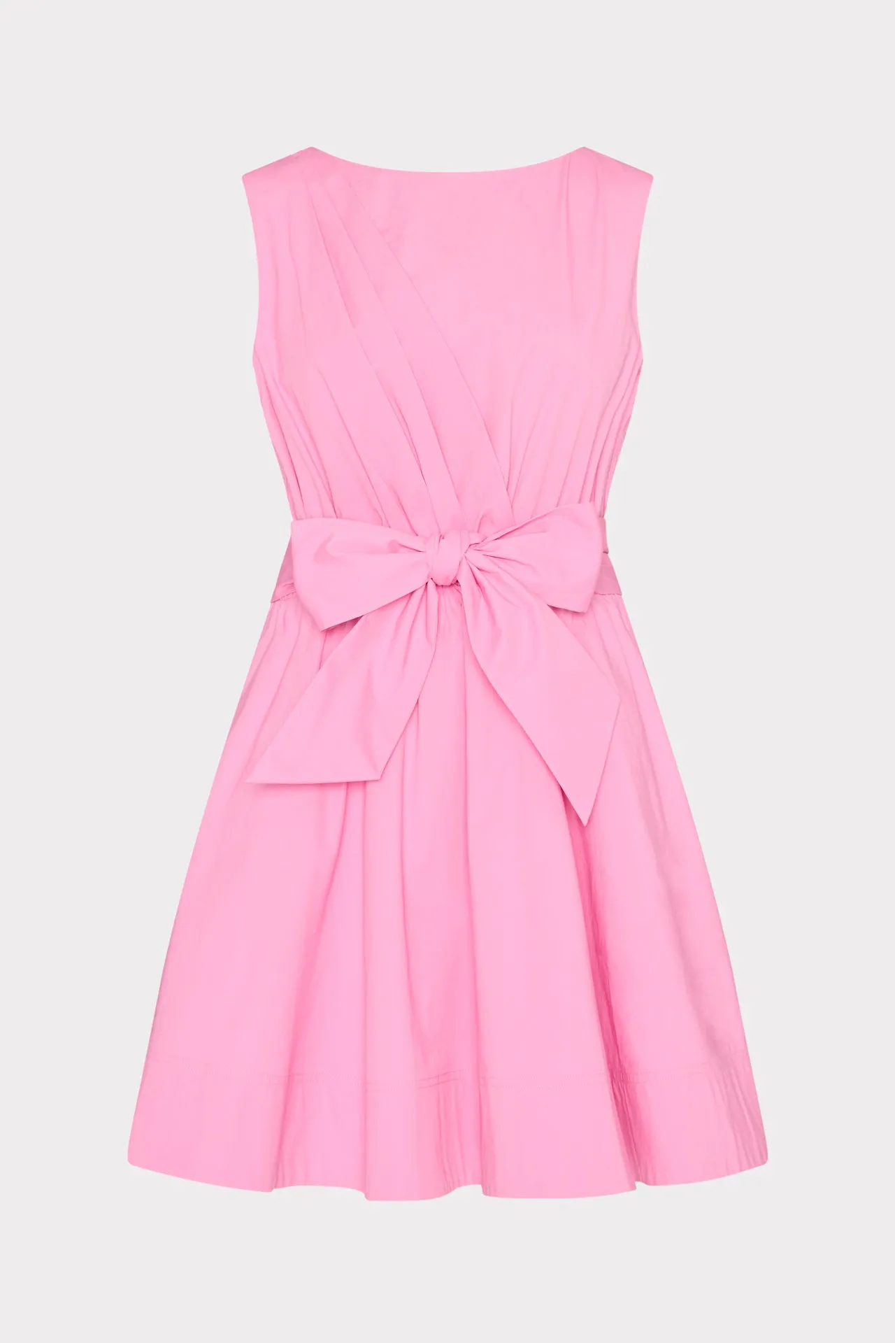 Draped Poplin Sleeveless Mini Dress Vibrant Colors