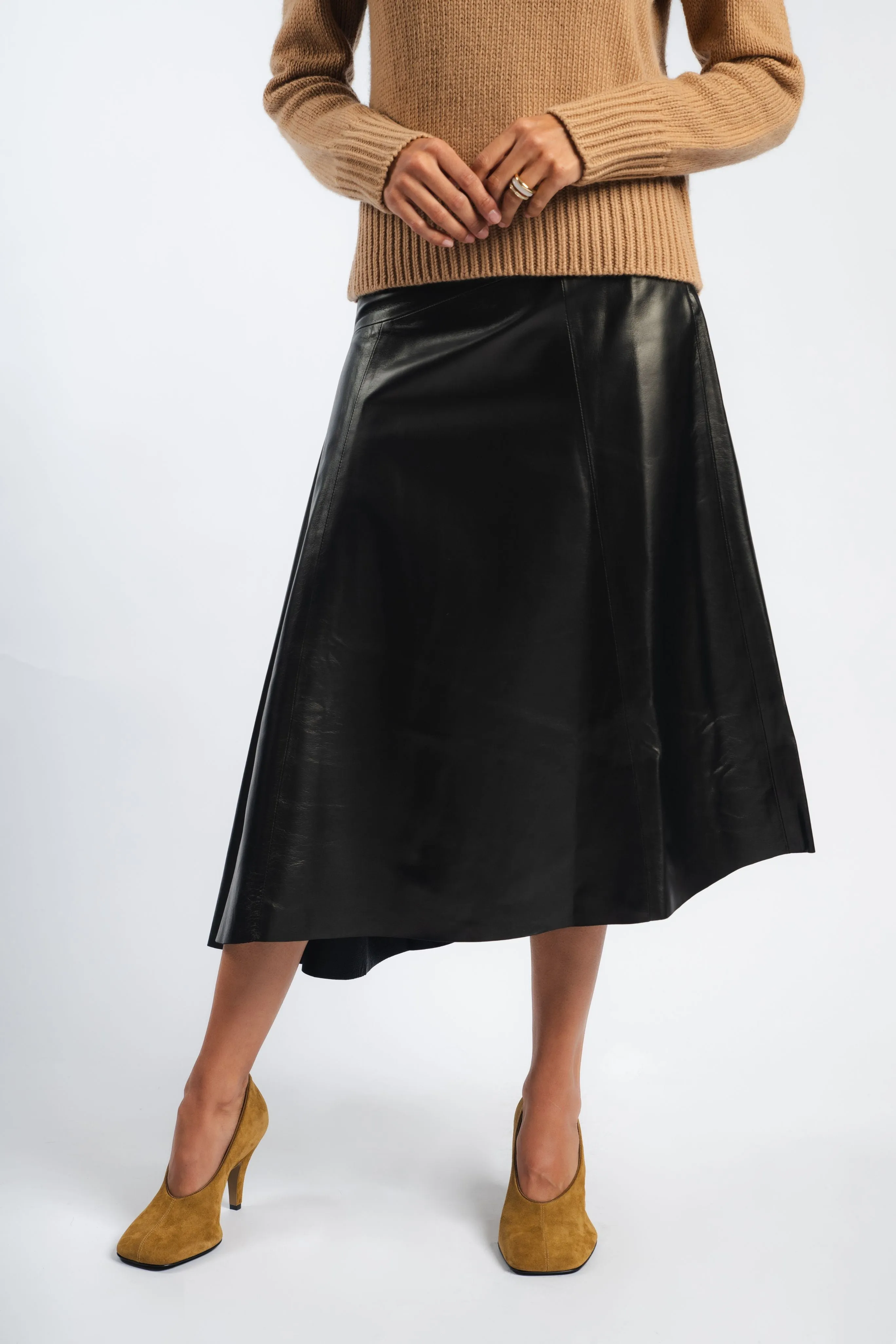 Performance Outfit Runway Inspired Draped Skirt in Black