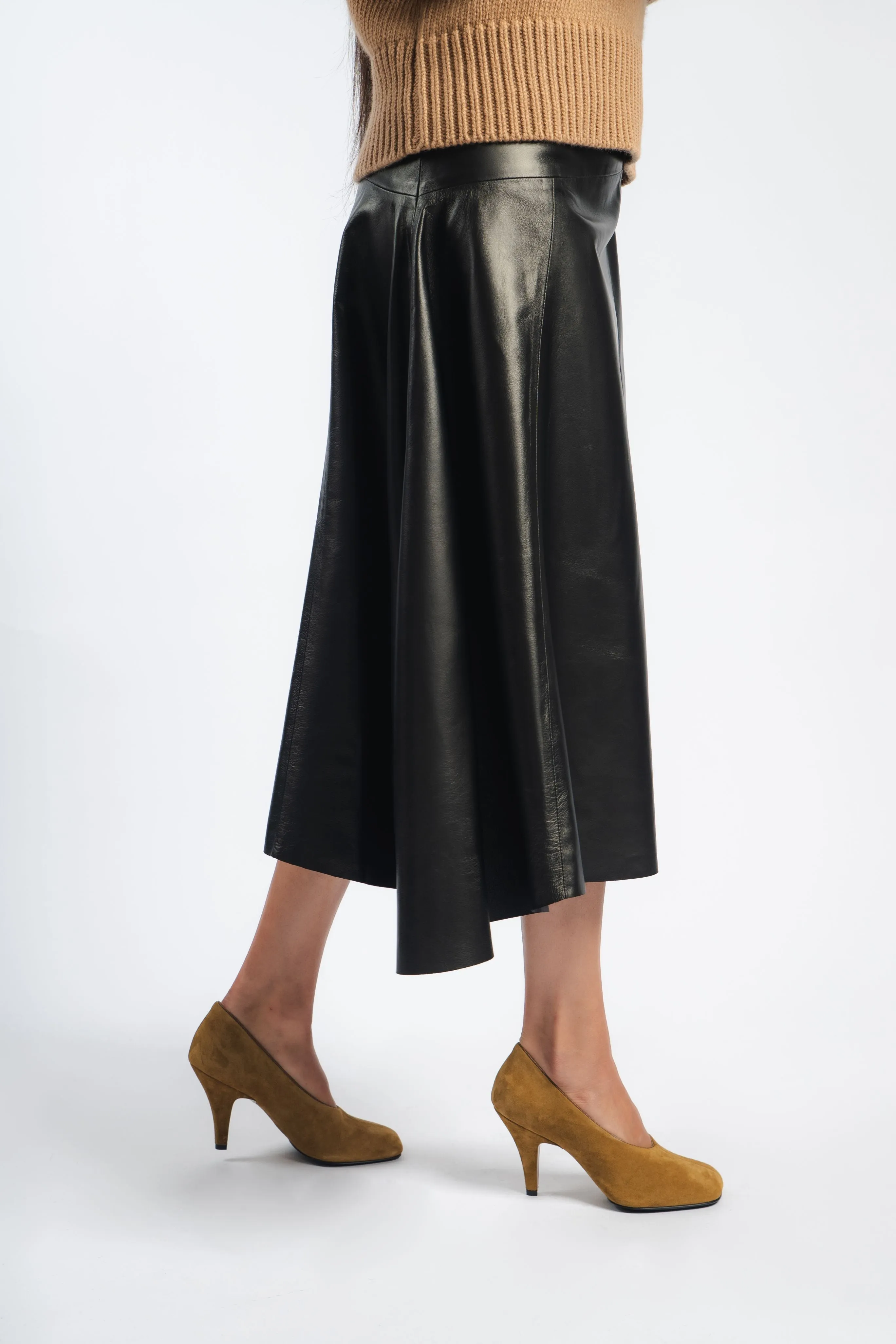 Draped Skirt in Black Everyday Style Fashion Pulse
